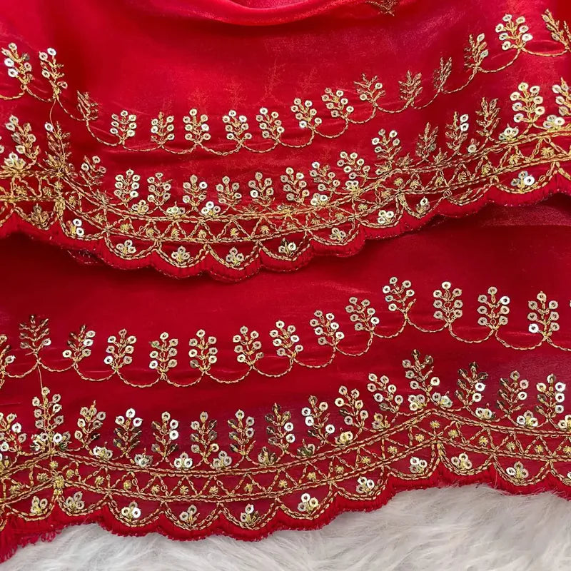 Luxurious Designer Saree in Pure Soft Zimmy Choo Silk