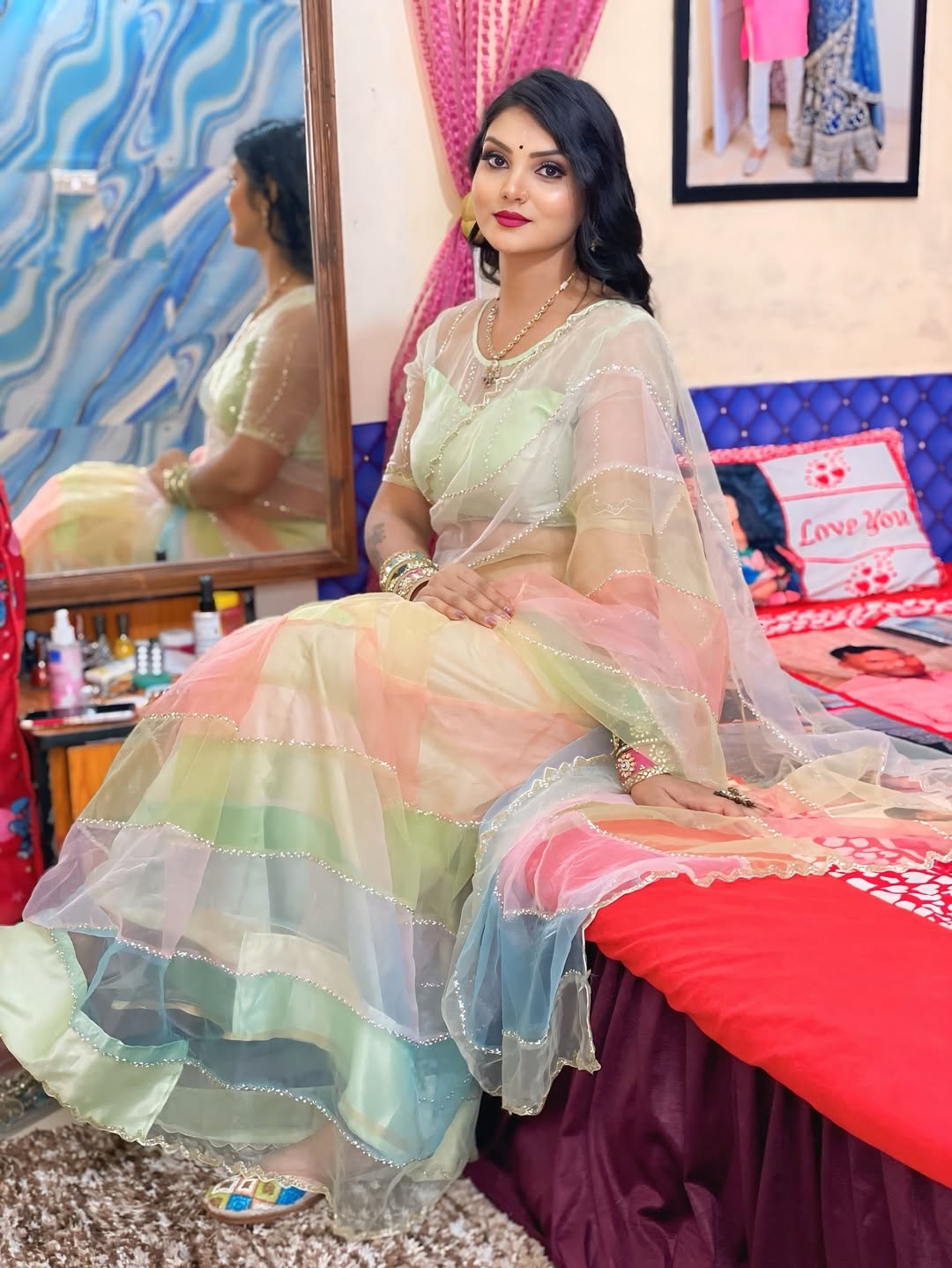 Premium Tebby Silk Diamond Work Saree with Satin Blouse