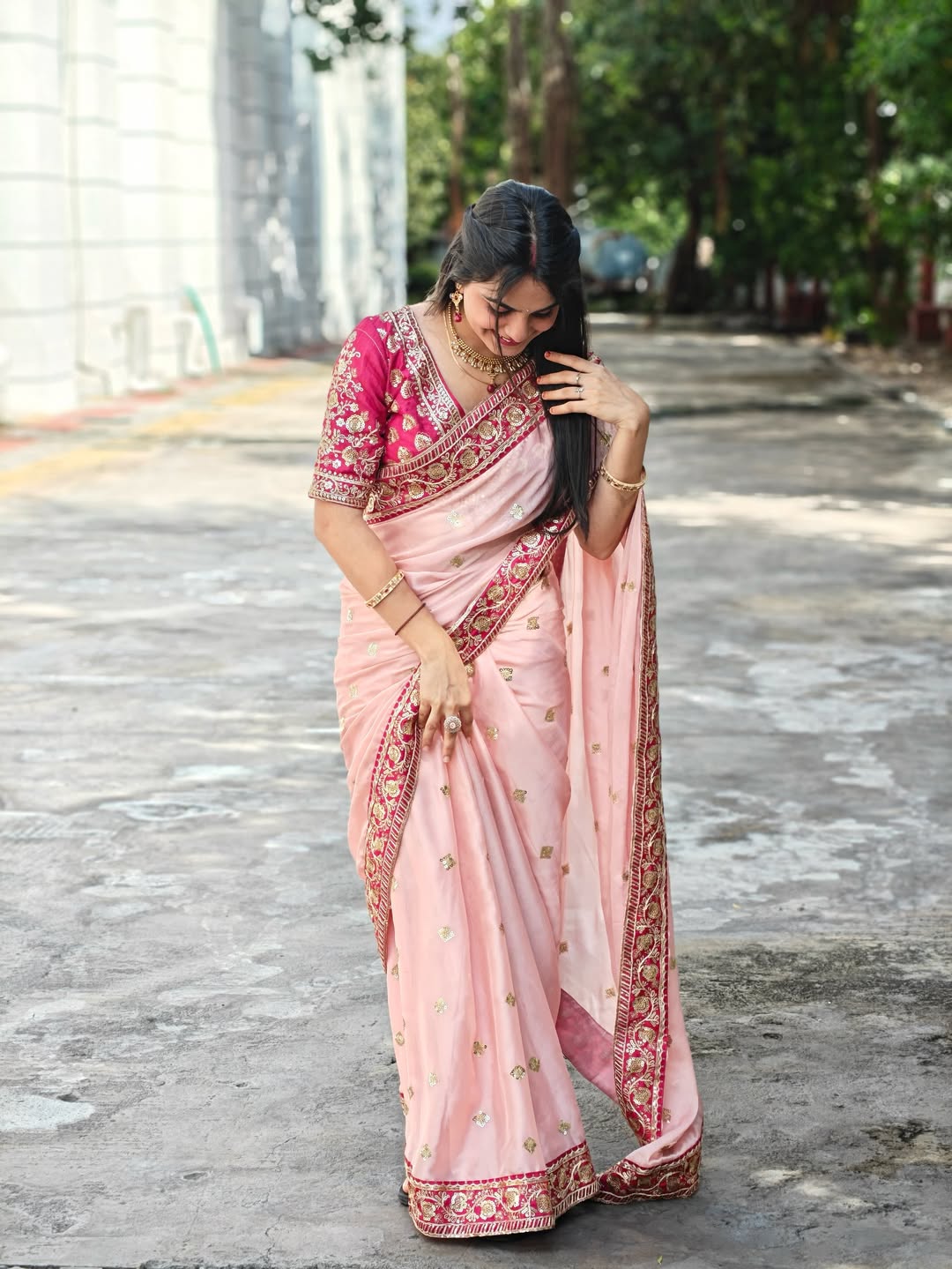 Premium Soft Rangoli Silk Saree with Sequins & Dori Embroidery Work