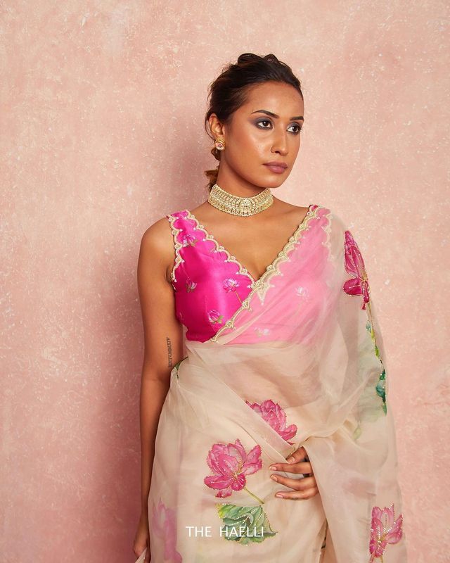 superhit floral handwork saree collection