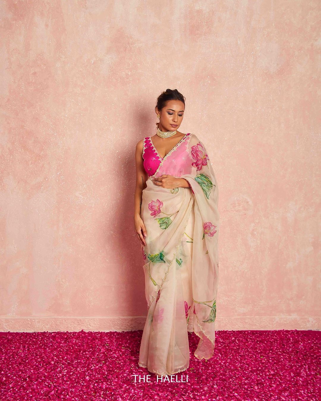 Added a new color in superhit floral handwork saree collection by Nice Creation... - Lookcollection
