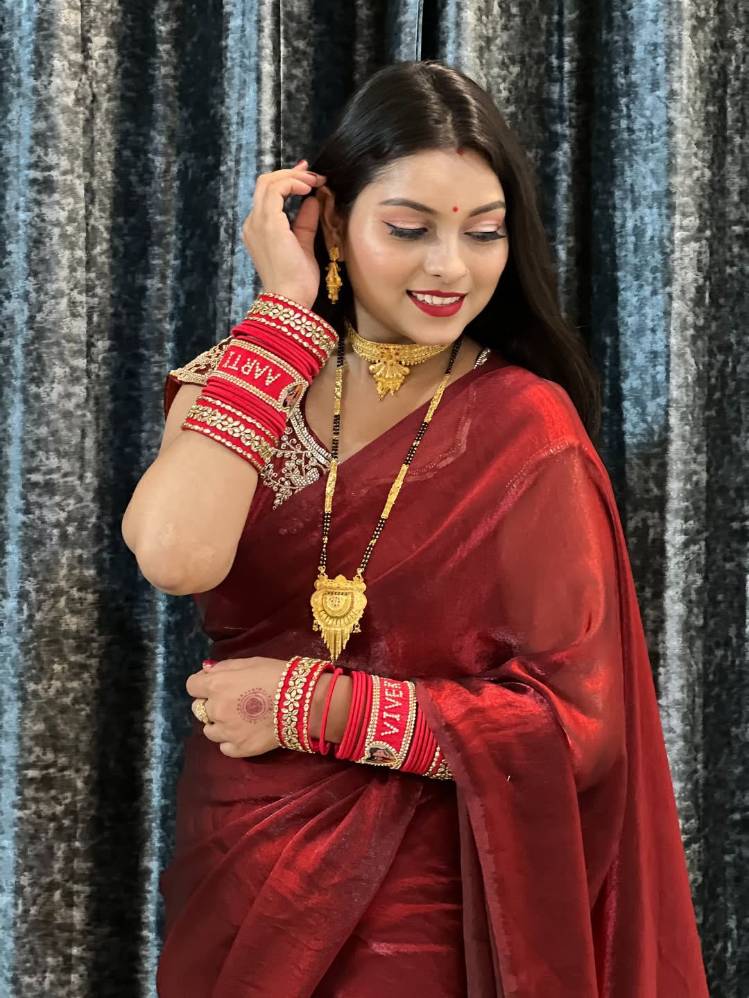 Party Wear Fendy Silk Saree Beads Work Stitch Blouse