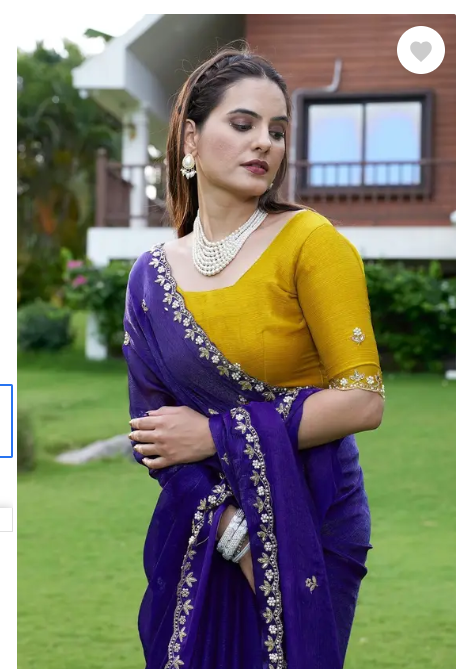 Premium Pure Soft Crunchy Saree with All-Over Handwork & Satin Blouse