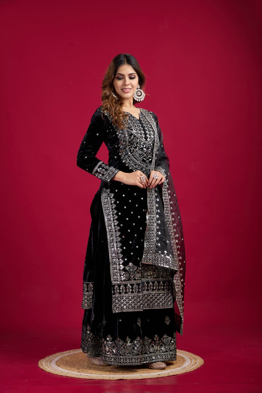 πππ₯*Launching New Designer Party Wear Look Top-Dupatta and Fully Stiched Bottom