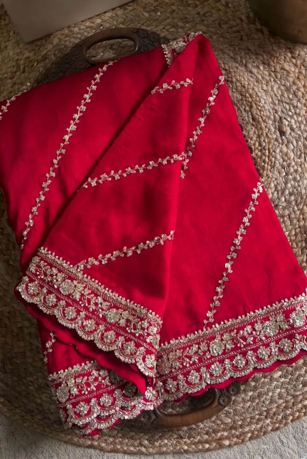 Beautiful Designer Saree on Chinon Fabric