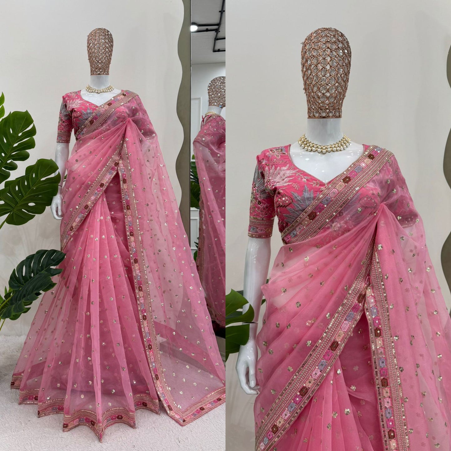 Looking some one for this same colour beautiful Designer Saree on Havy Organza Silk - Lookcollection