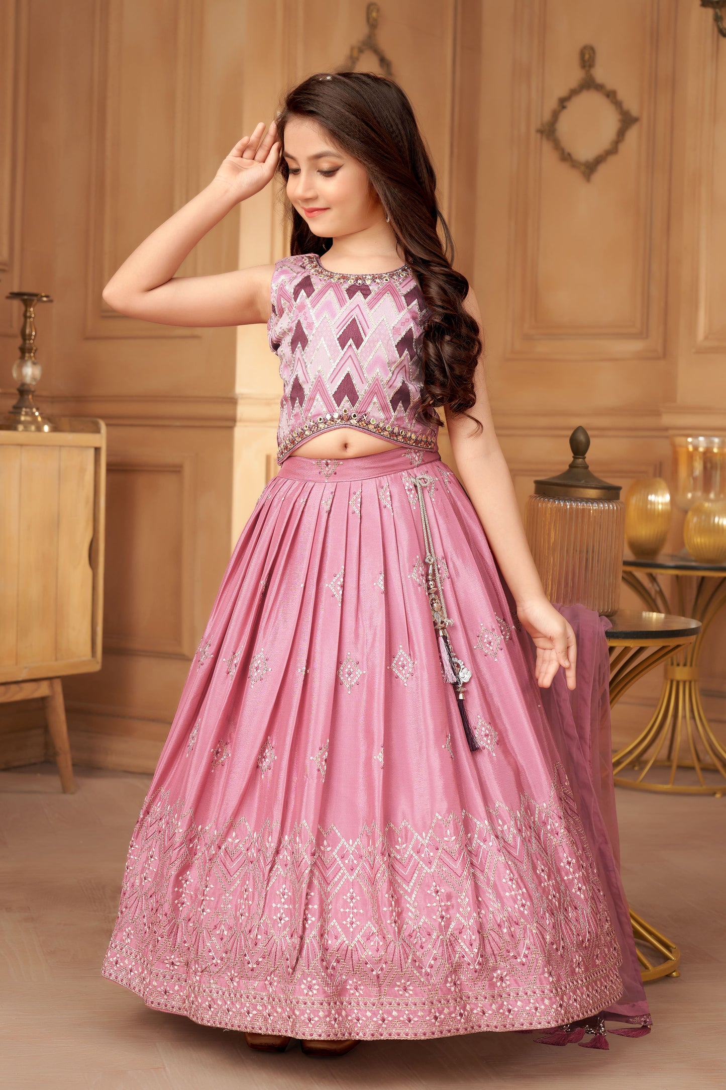 Presenting Girls' Ethnic Lehenga Set with Dupatta