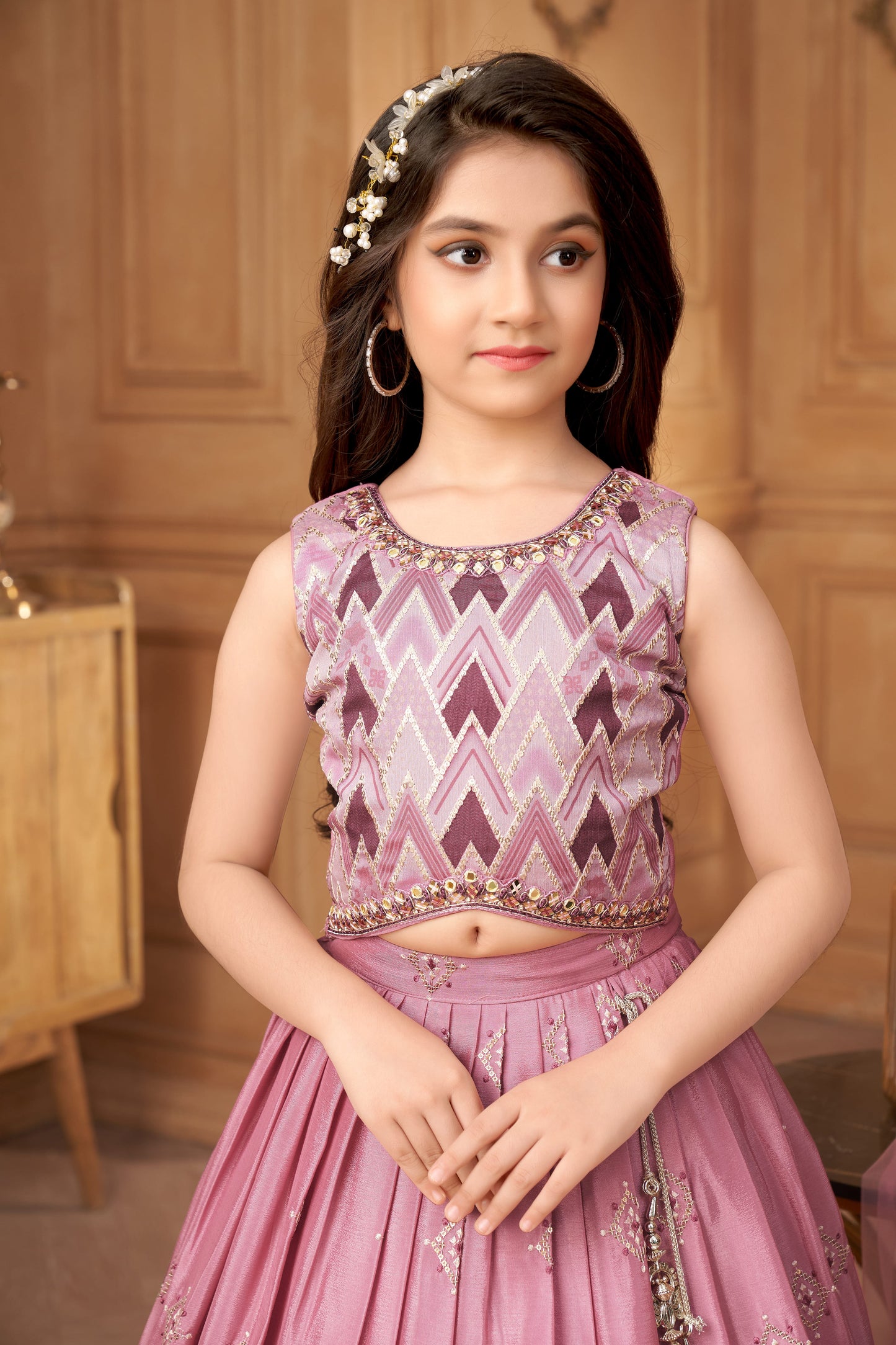 Presenting Girls' Ethnic Lehenga Set with Dupatta