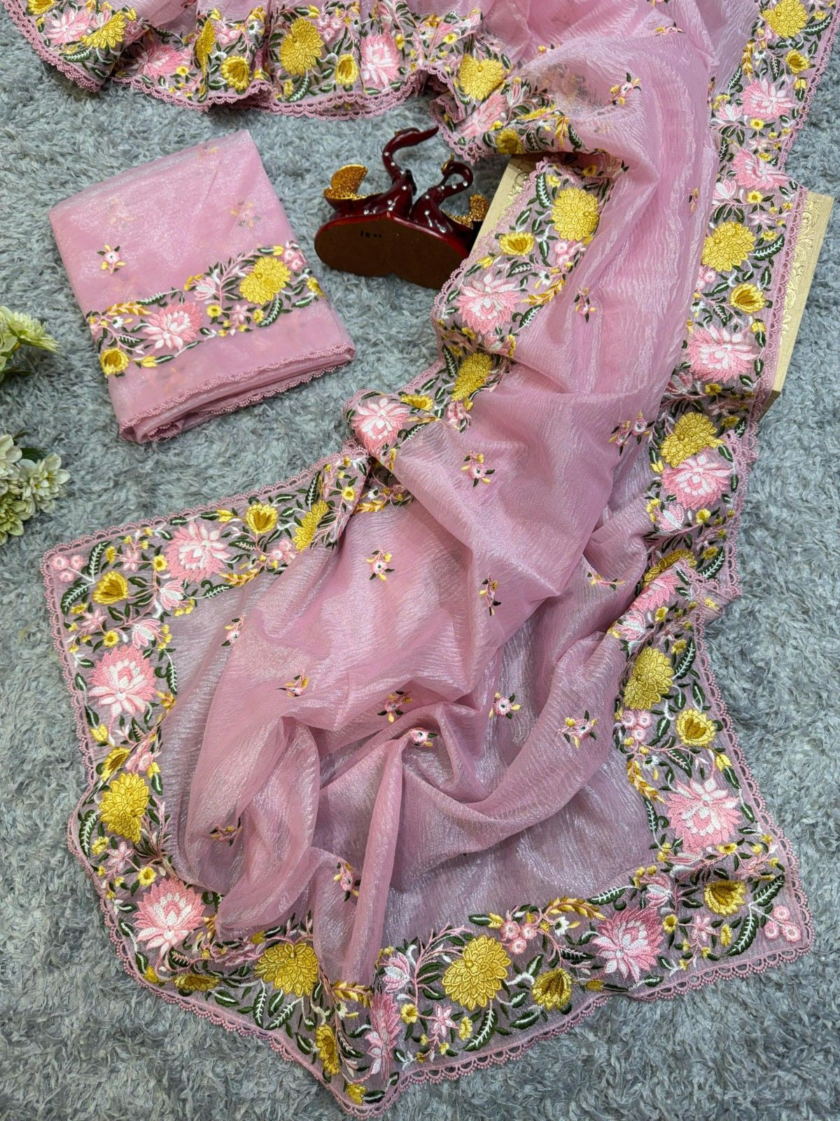Exclusive Designer saree on Banarasi Crush Fabric