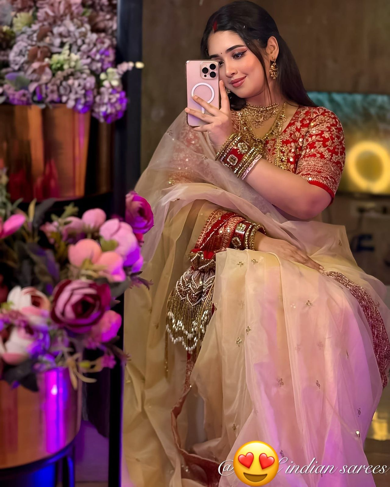 Gold Designer Soft Organza Saree