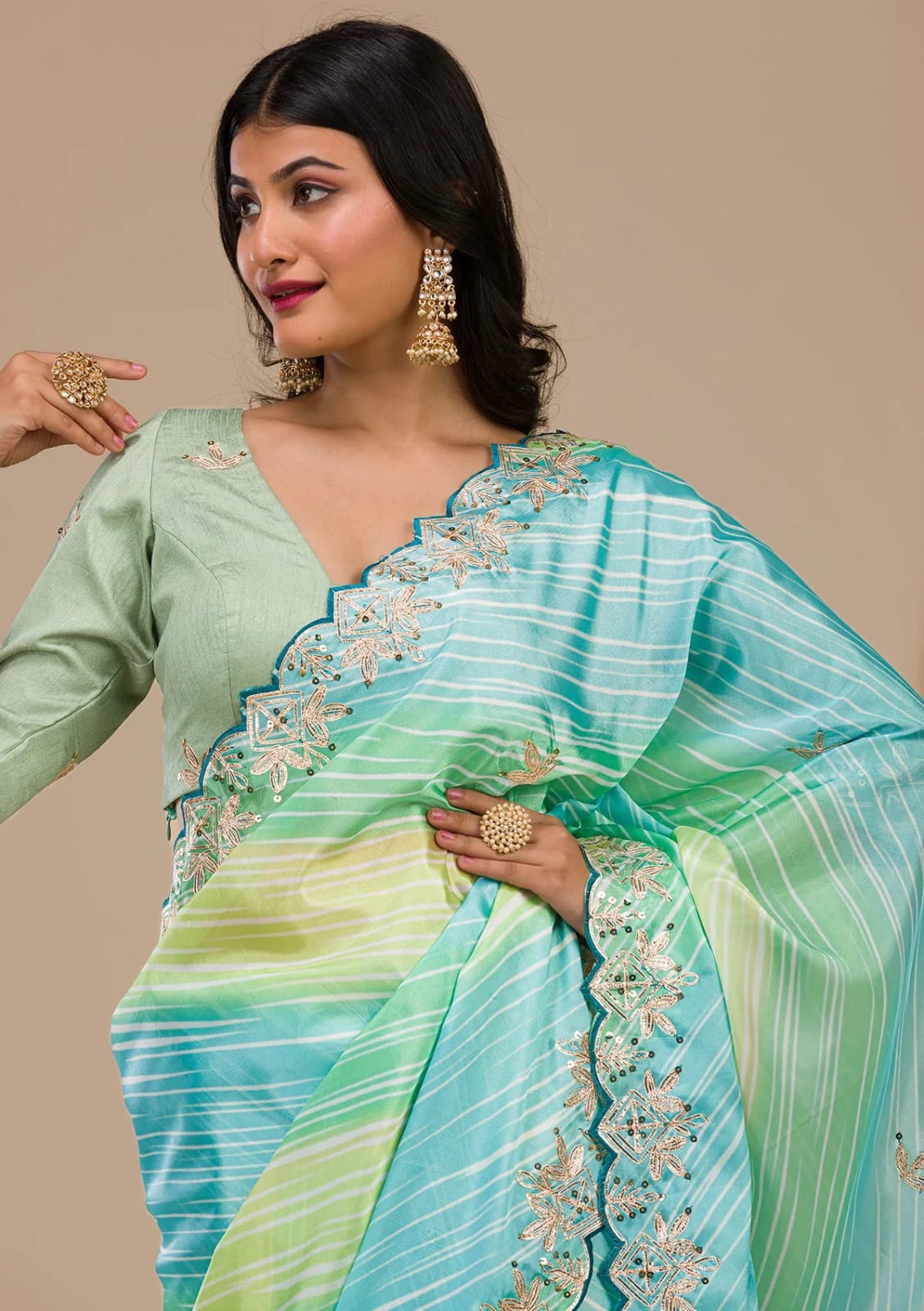 Presenting New Party Wear pure Chinon Digital printed saree