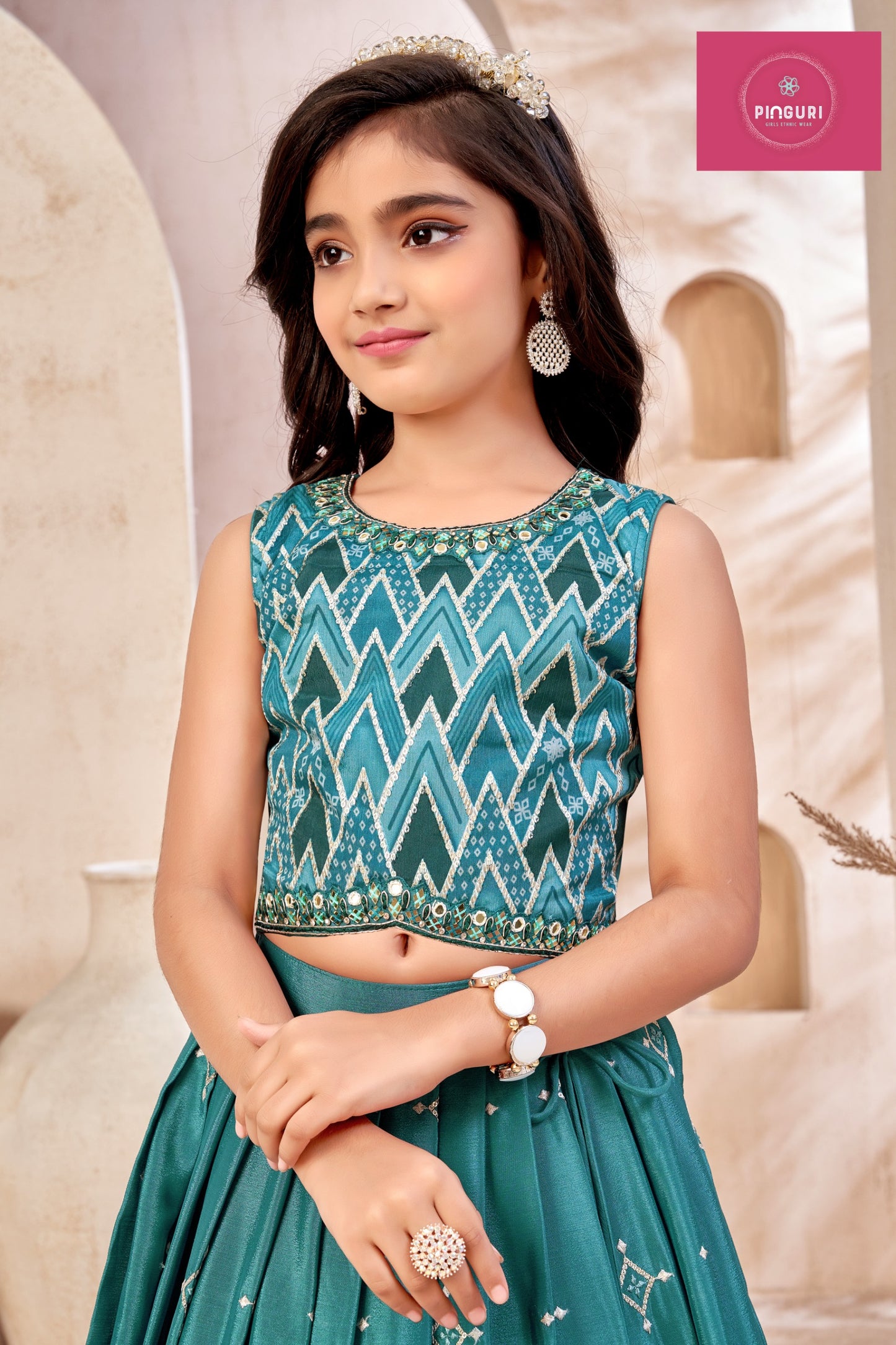 Presenting Girls' Ethnic Lehenga Set with Dupatta