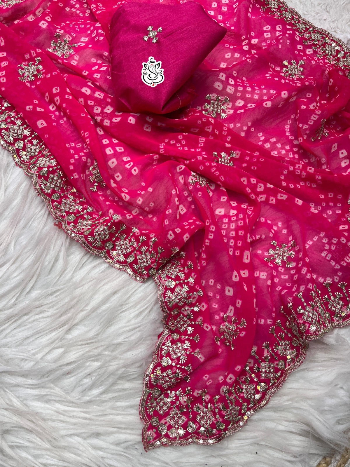 Soft c*c Georgette Bandej Saree
