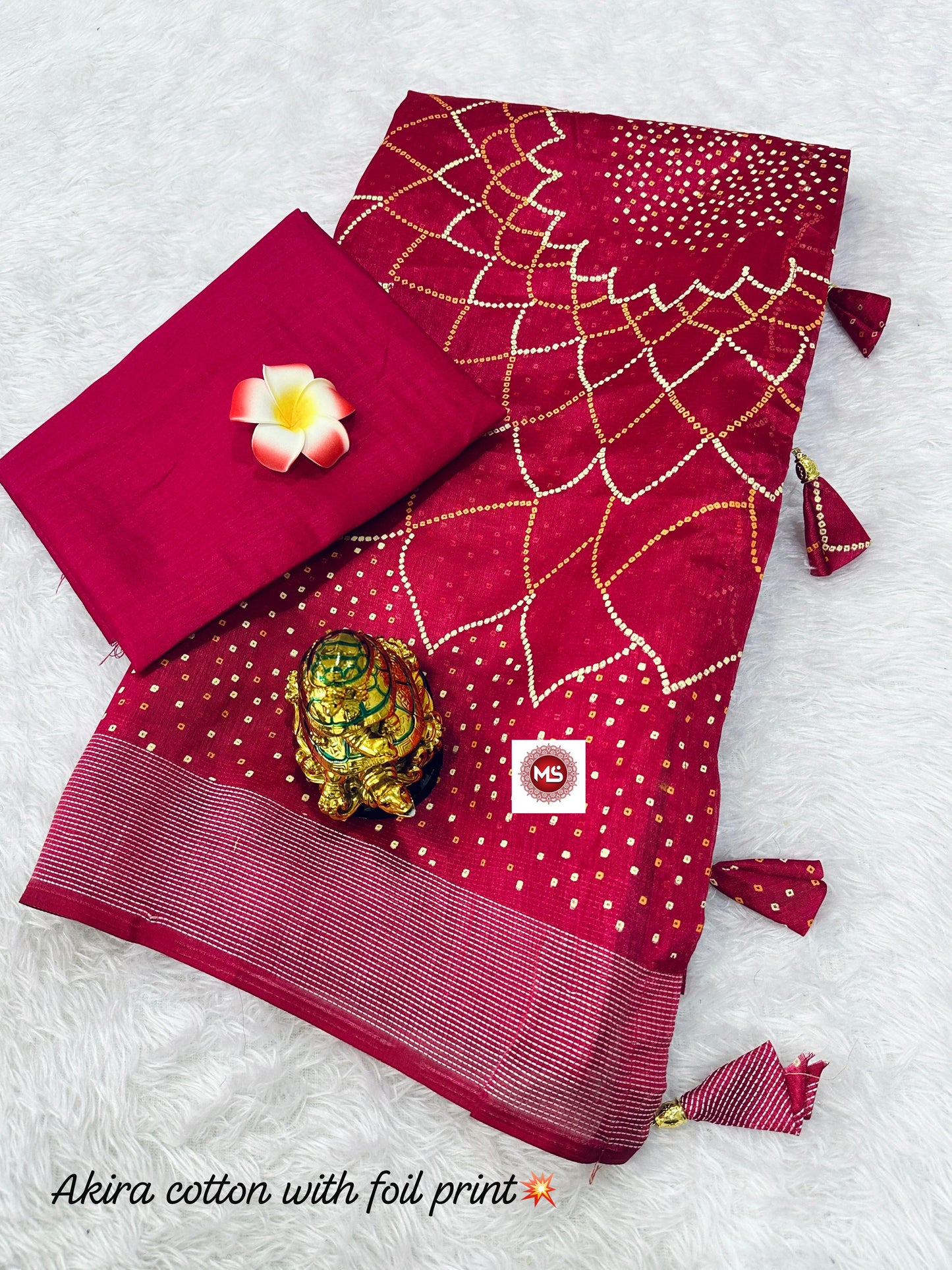 Pure Soft Cotton Akirq Border Party Wear Saree