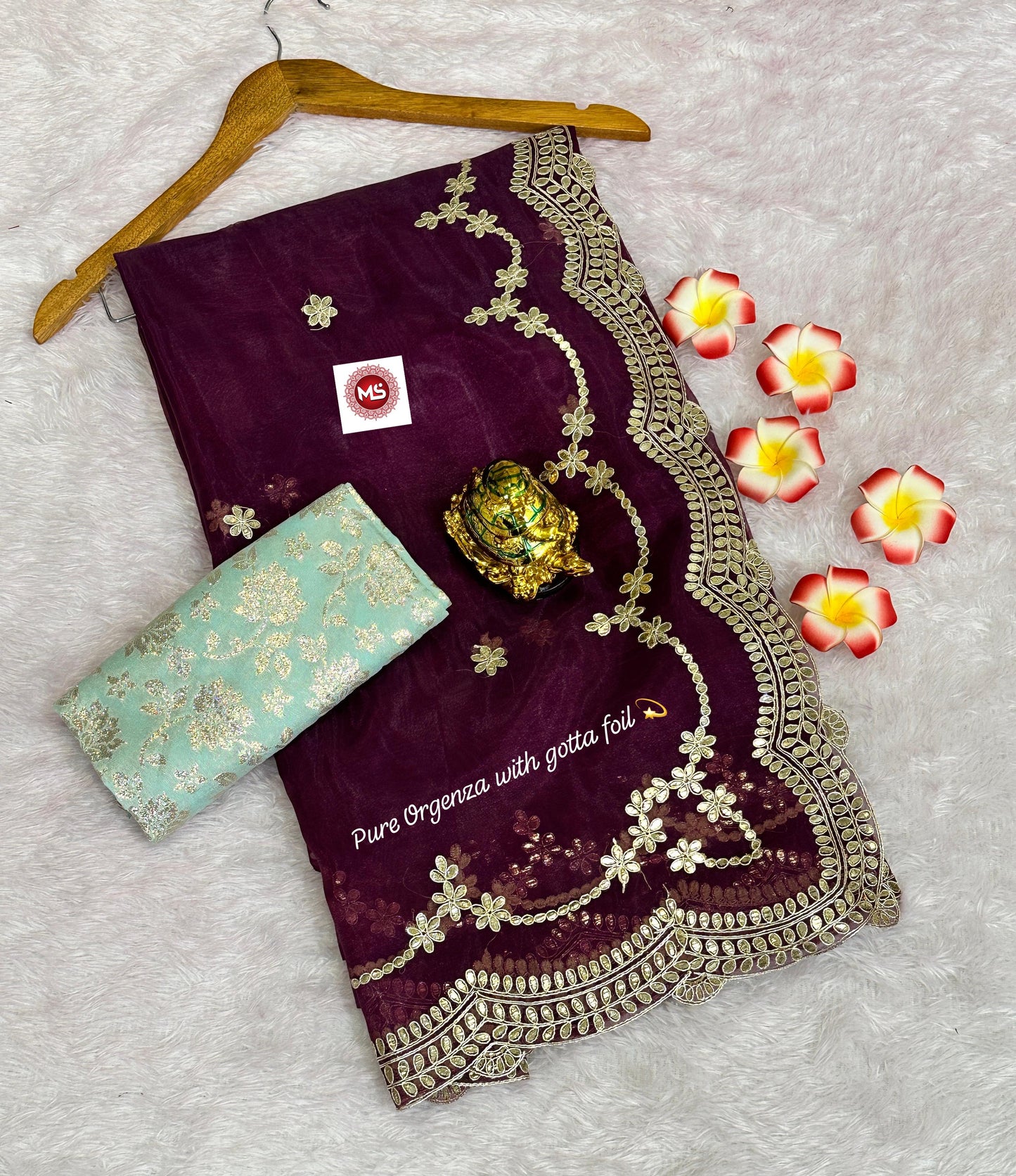 Beautiful net organza Designer saree with C*pallu