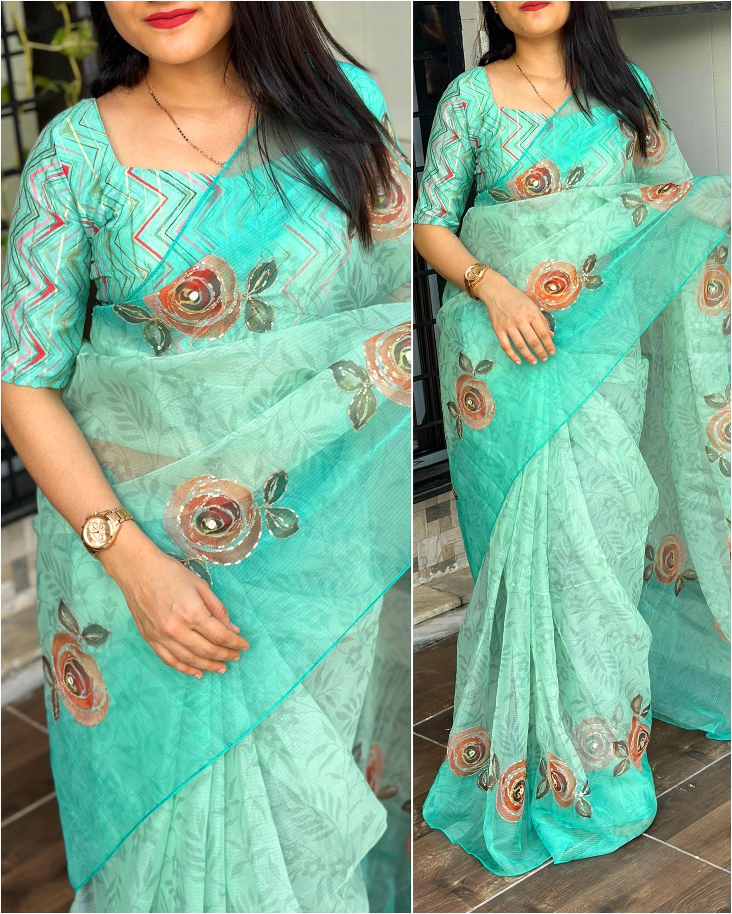 Dreamy World Of Pastel Colors Shades -Leno Cotton Saree