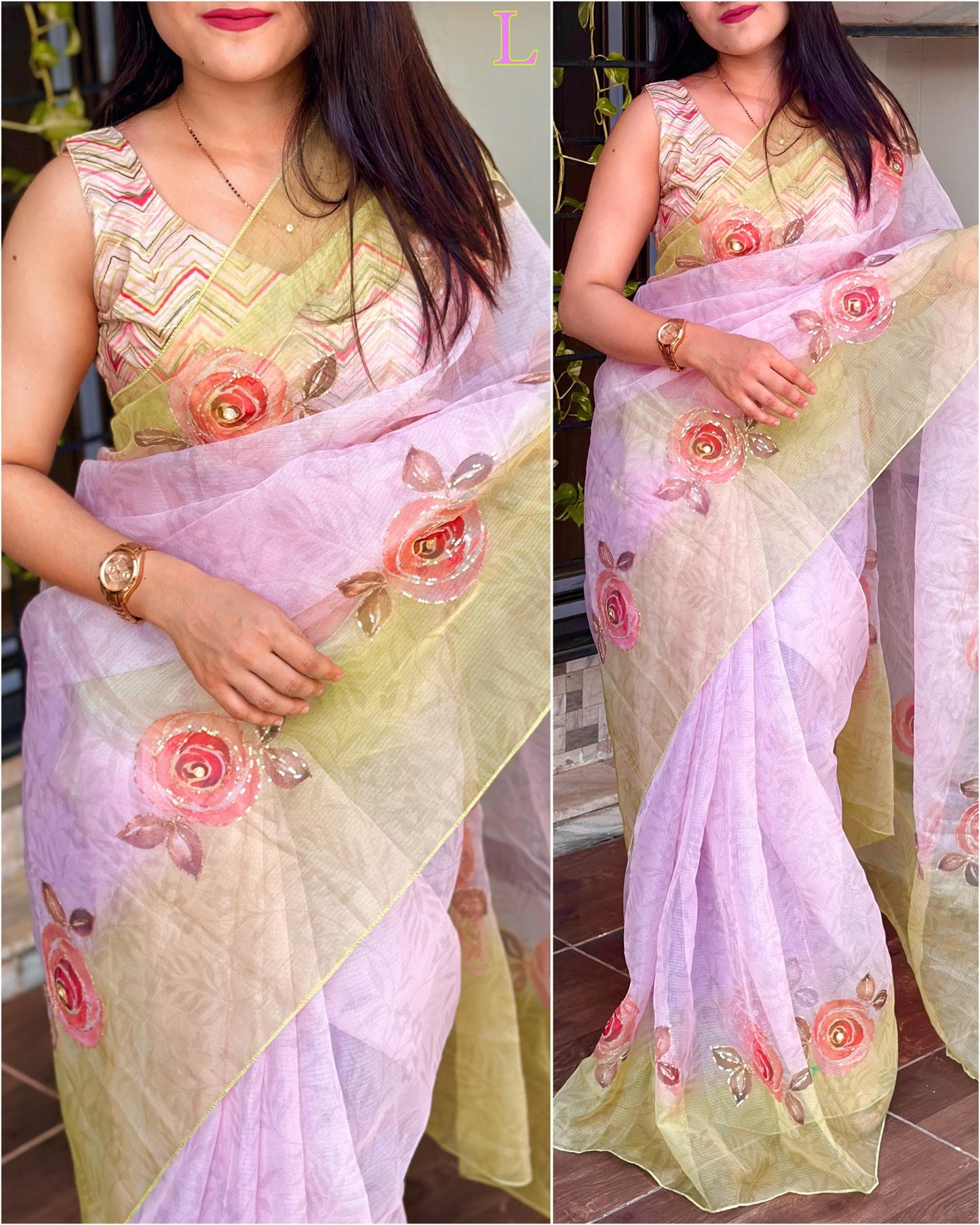 Dreamy World Of Pastel Colors Shades -Leno Cotton Saree