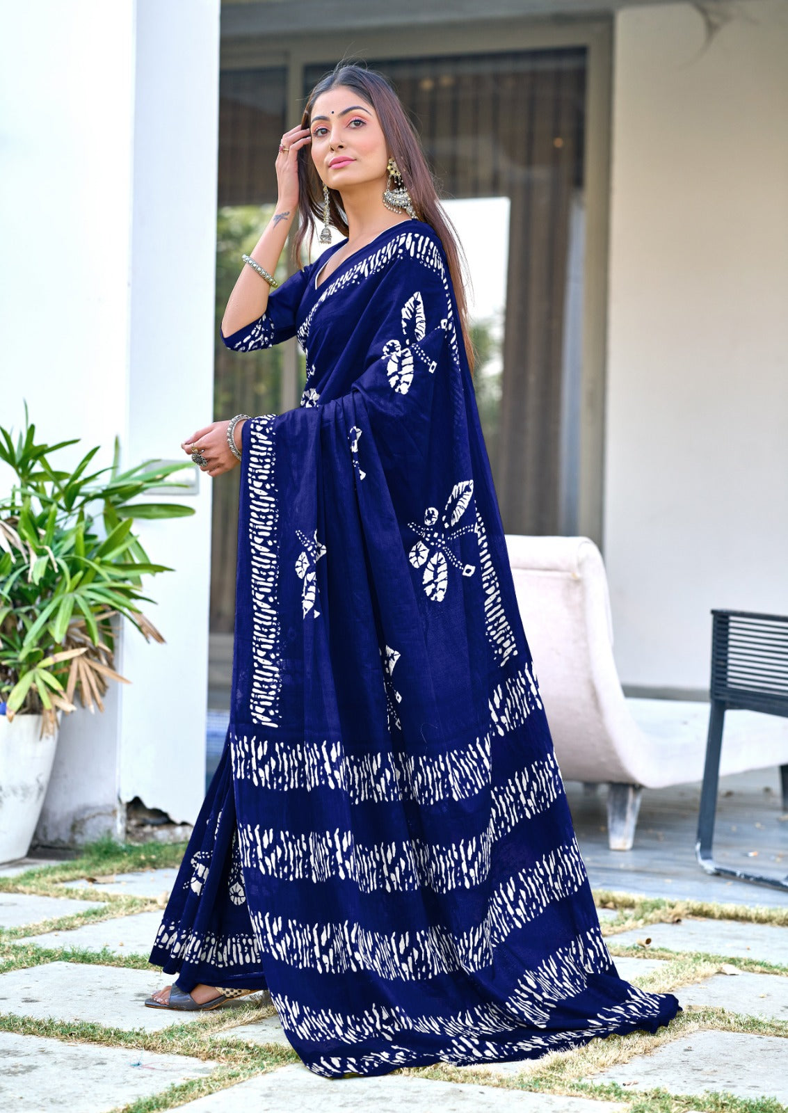 BLOCK PRINT MULMUL PURE SOFT COTTON SAREES