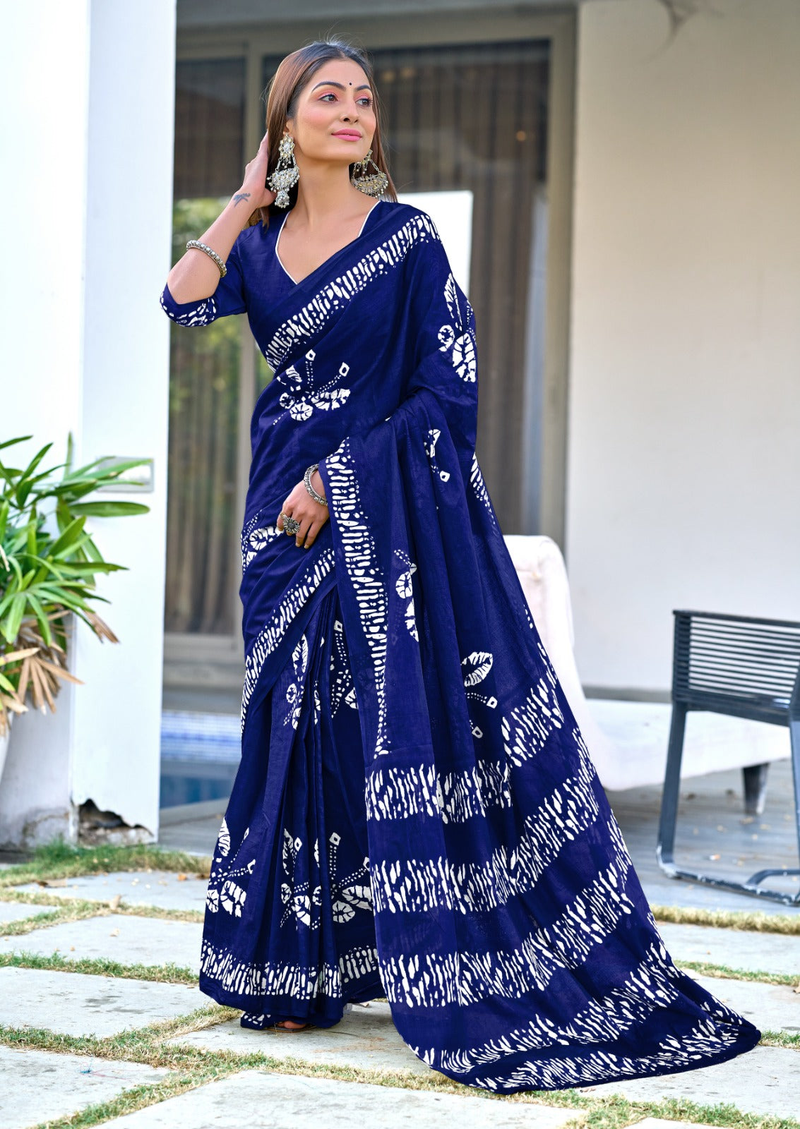 BLOCK PRINT MULMUL PURE SOFT COTTON SAREES