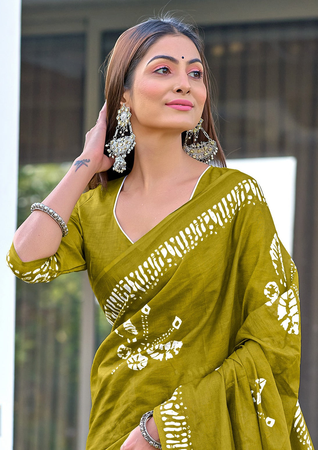 BLOCK PRINT MULMUL PURE SOFT COTTON SAREES