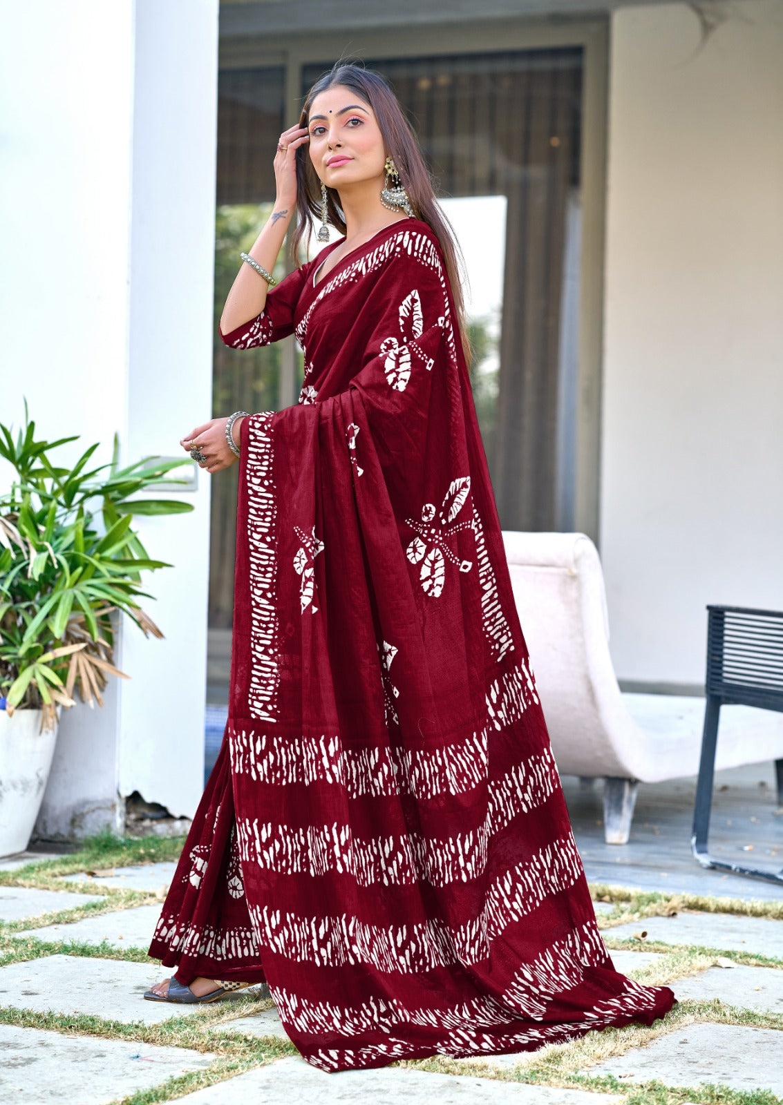 BLOCK PRINT MULMUL PURE SOFT COTTON SAREES