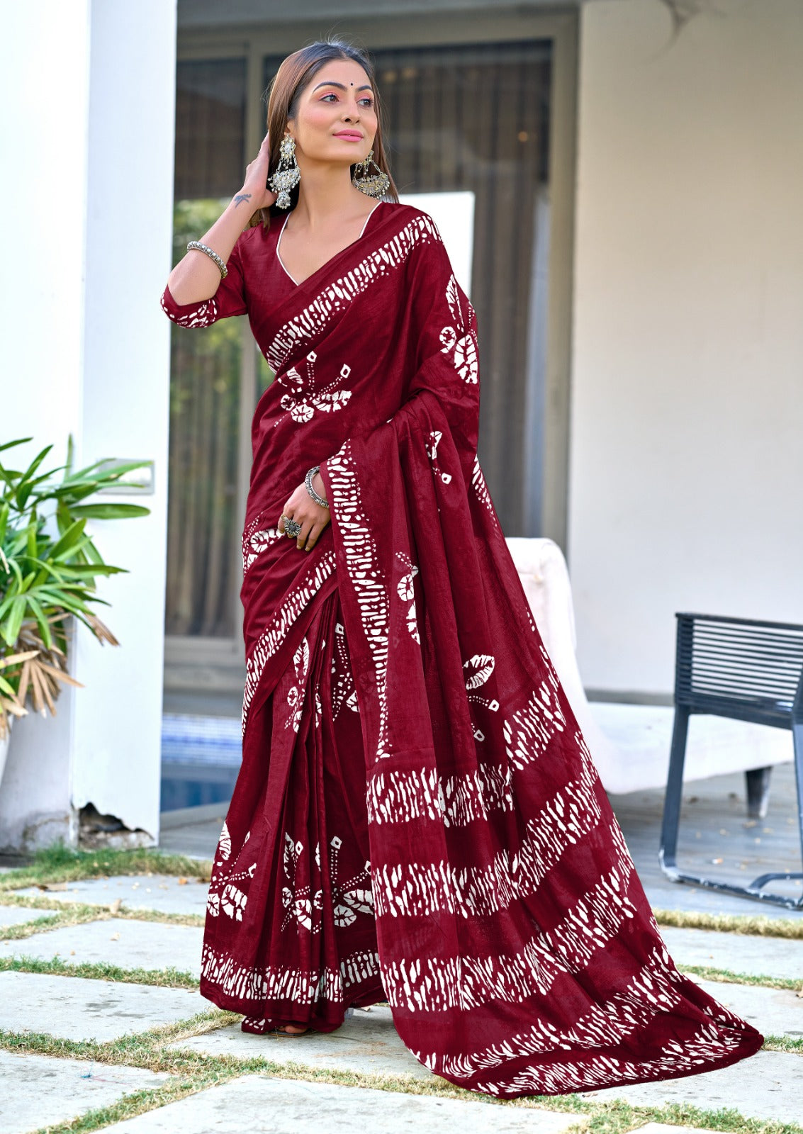 BLOCK PRINT MULMUL PURE SOFT COTTON SAREES