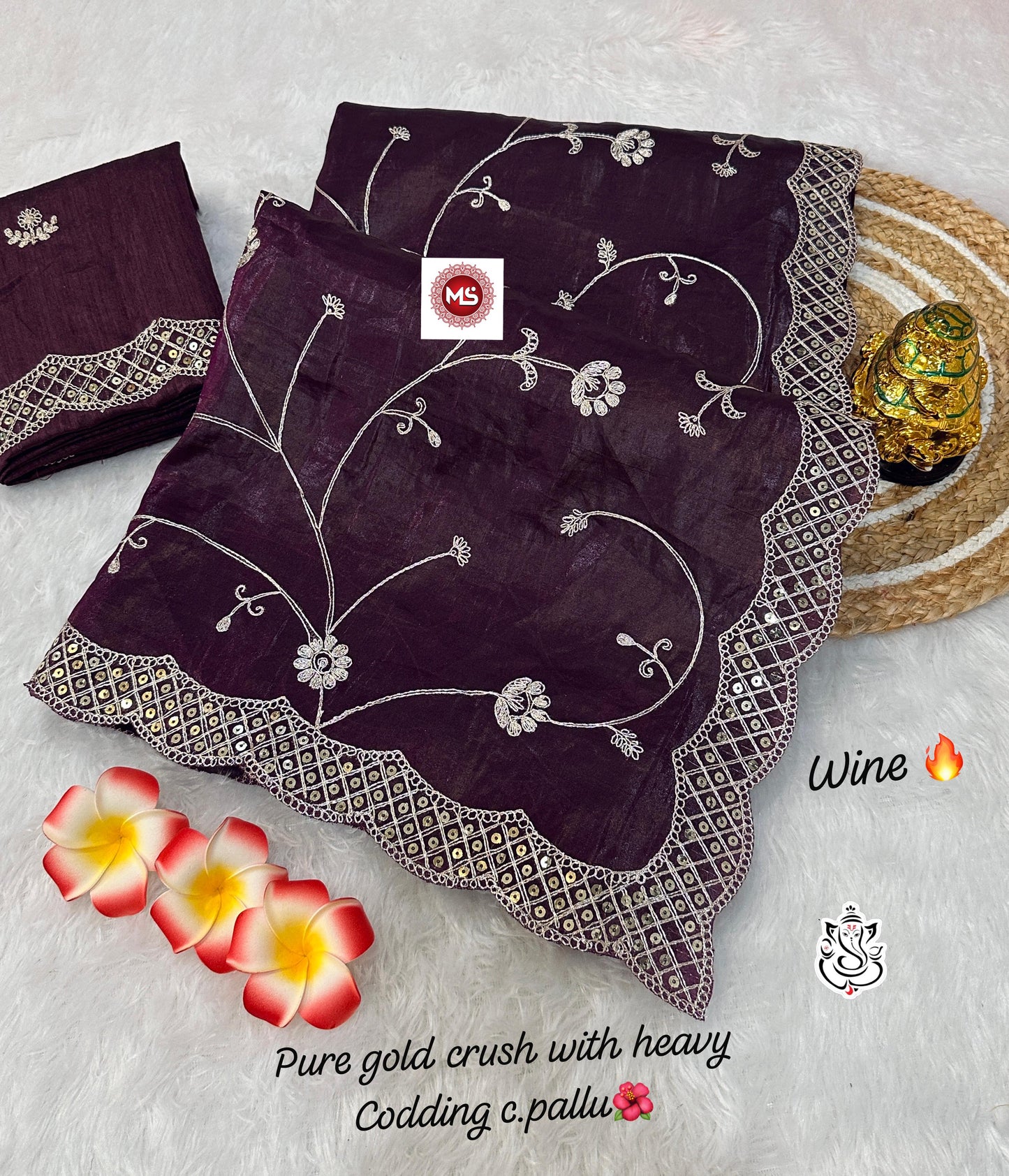 Gold Crush Pitta Codding Zaal Multi Colour Saree