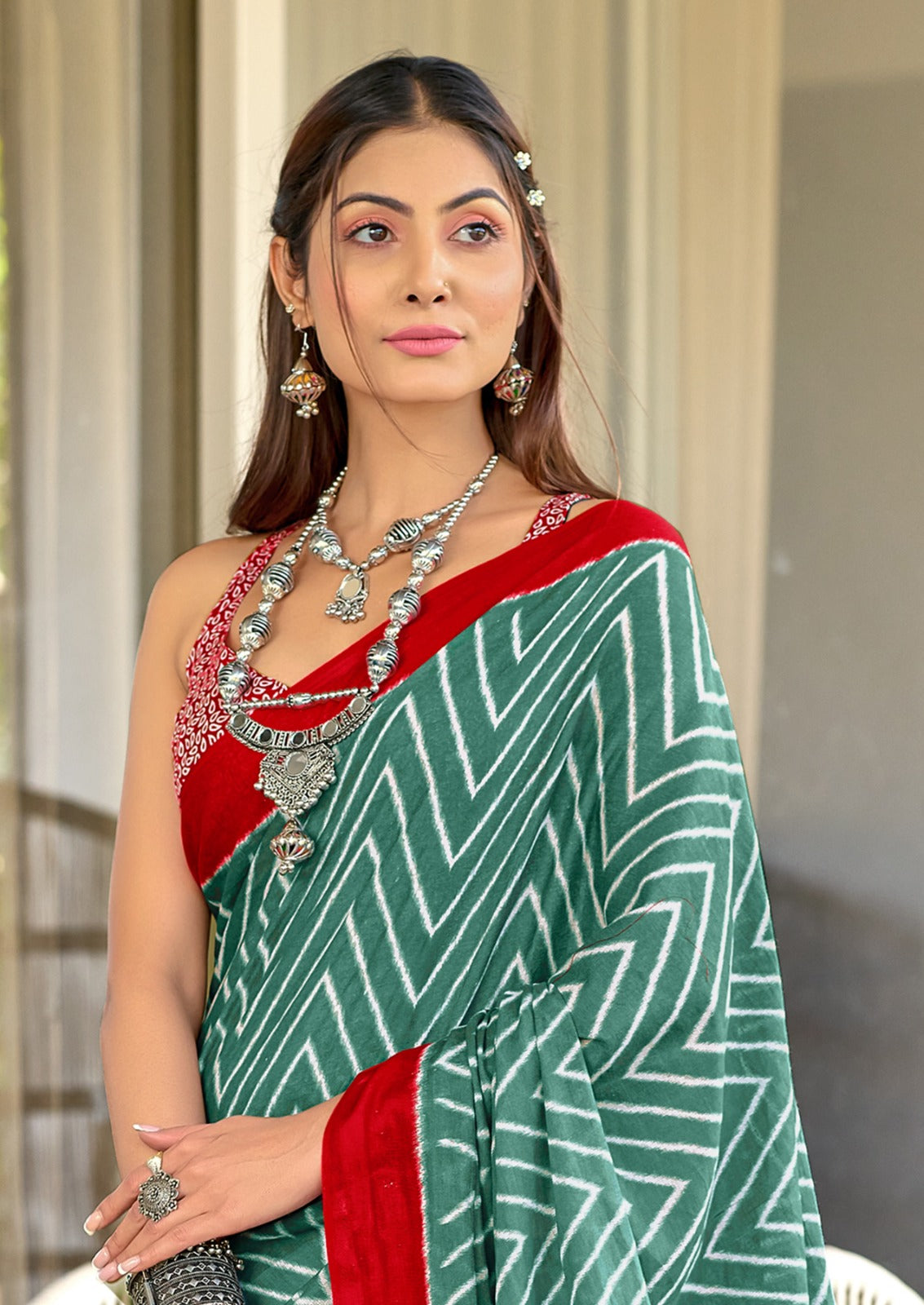 Pure Mulmul Cotton Saree with Traditional Block Print