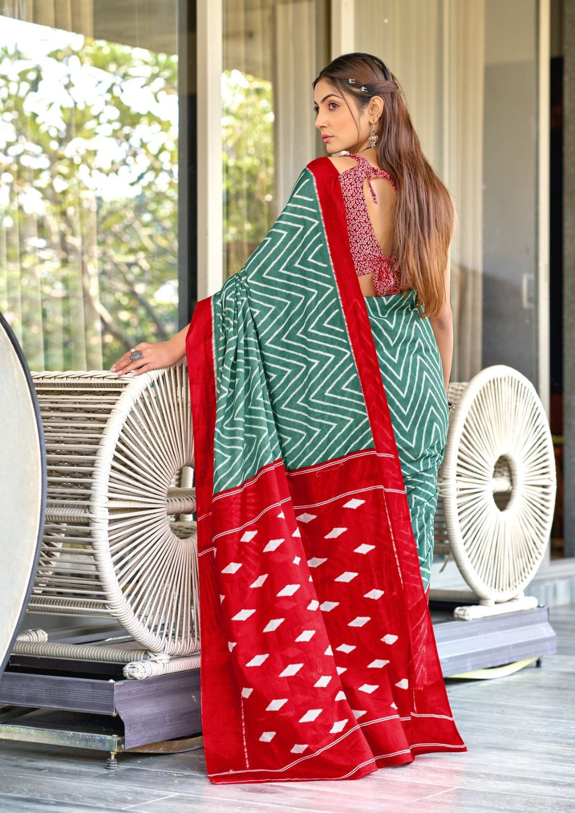 Pure Mulmul Cotton Saree with Traditional Block Print