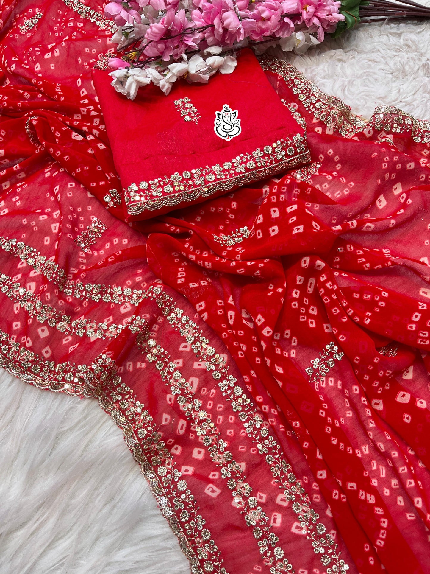 Soft C*C Georgette Bandej With C-Pallu Sequence