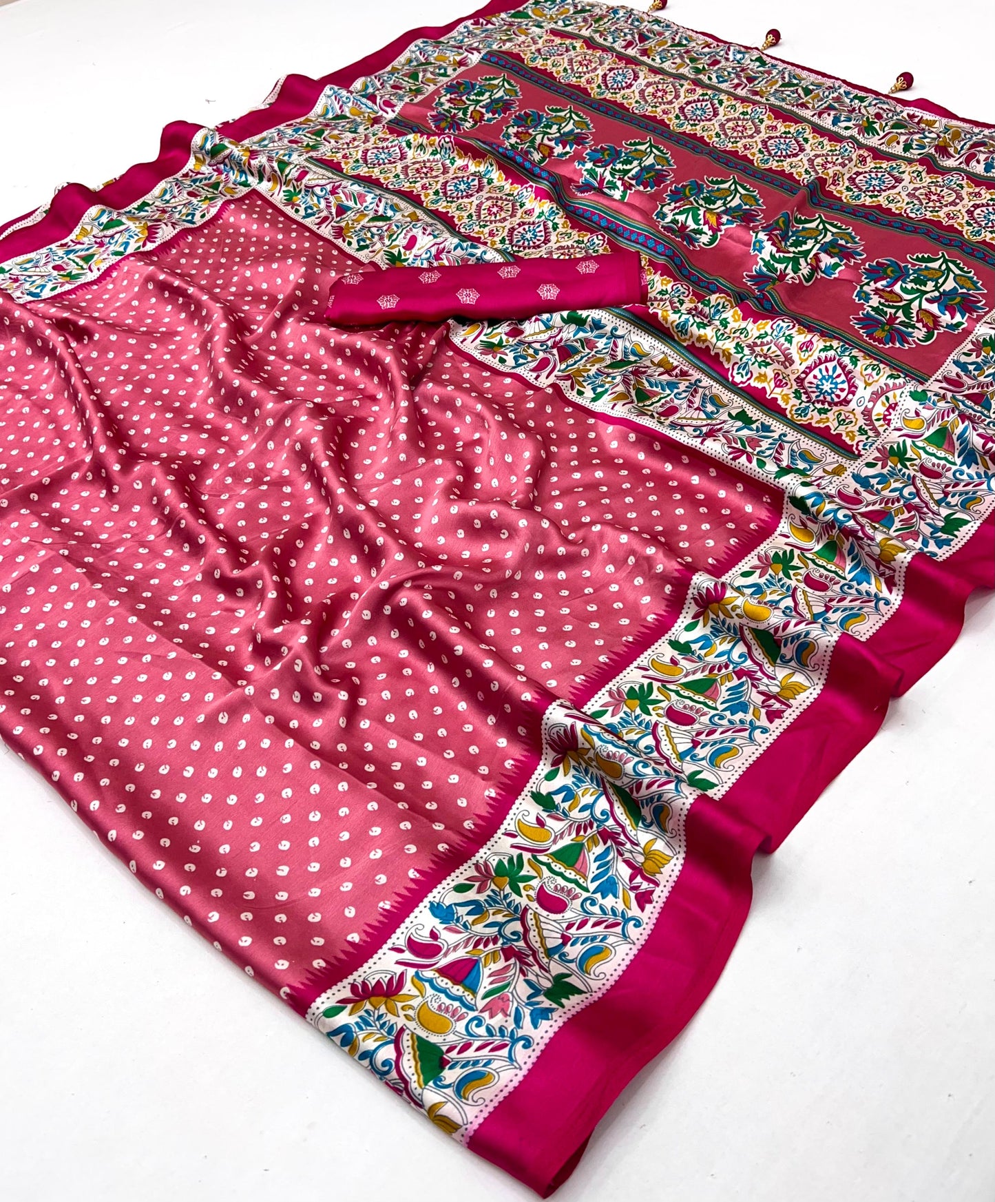 Premium Semi Modal Saree with Unstitched Blouse