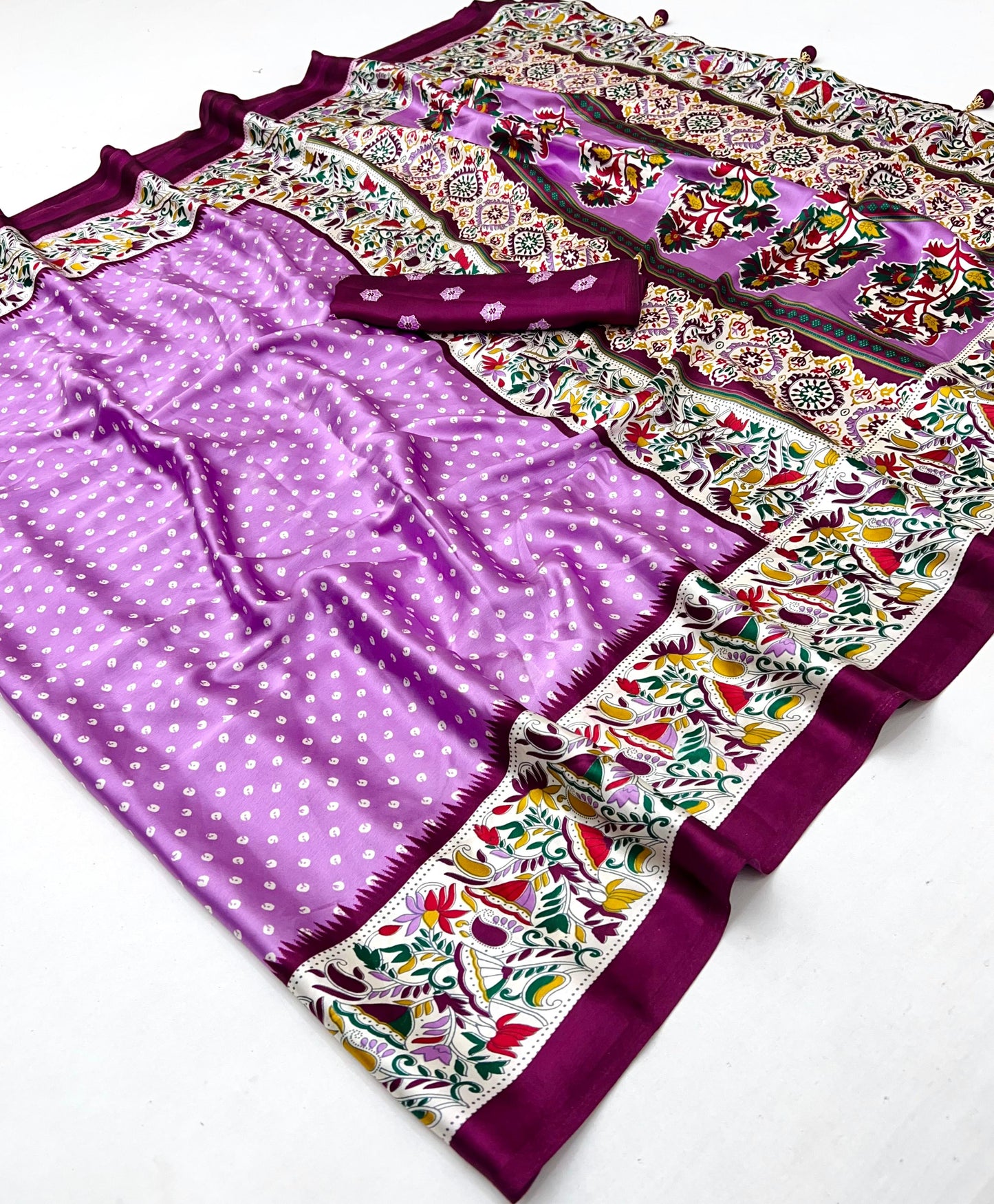 Premium Semi Modal Saree with Unstitched Blouse