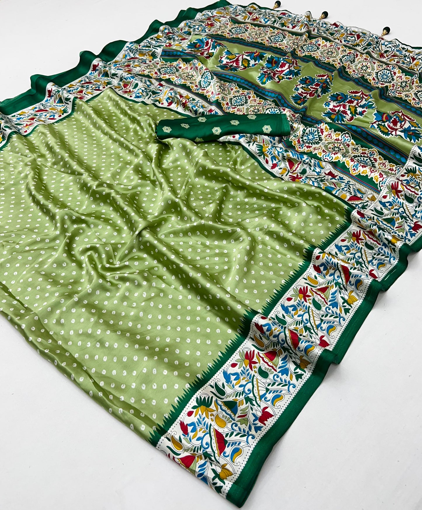 Premium Semi Modal Saree with Unstitched Blouse