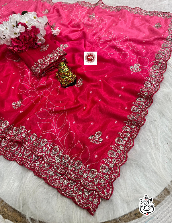 Latest Designer Soft Chinon Silk Digital Print Saree