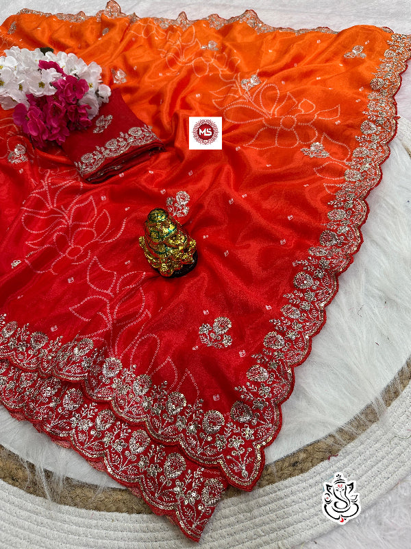 Latest Designer Soft Chinon Silk Digital Print Saree