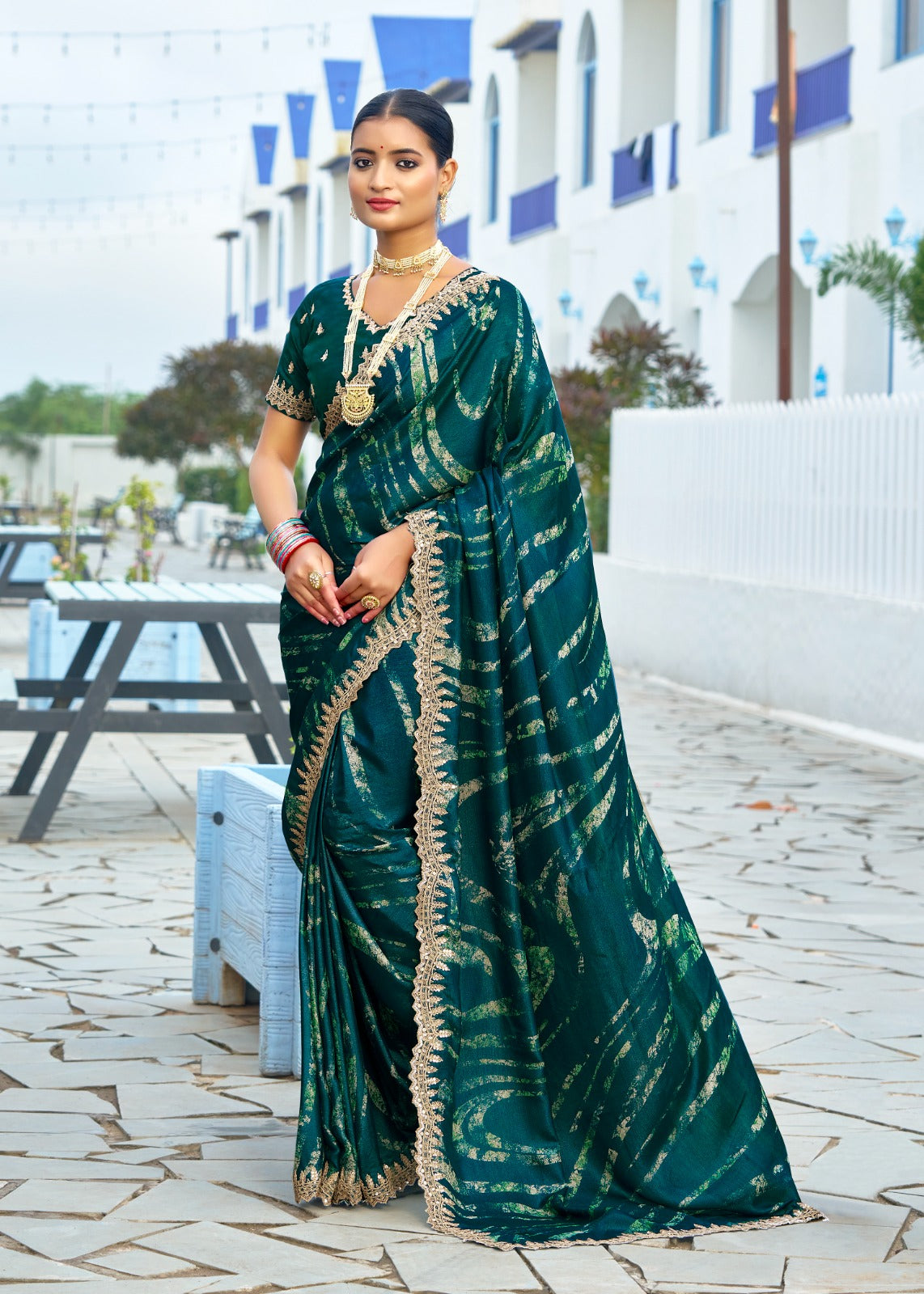 Premium Embroidered Velvet Chiffon Saree with Designer Blouse