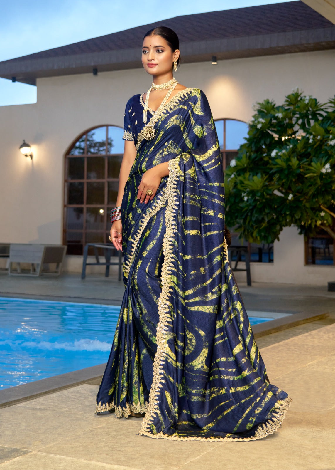 Premium Embroidered Velvet Chiffon Saree with Designer Blouse