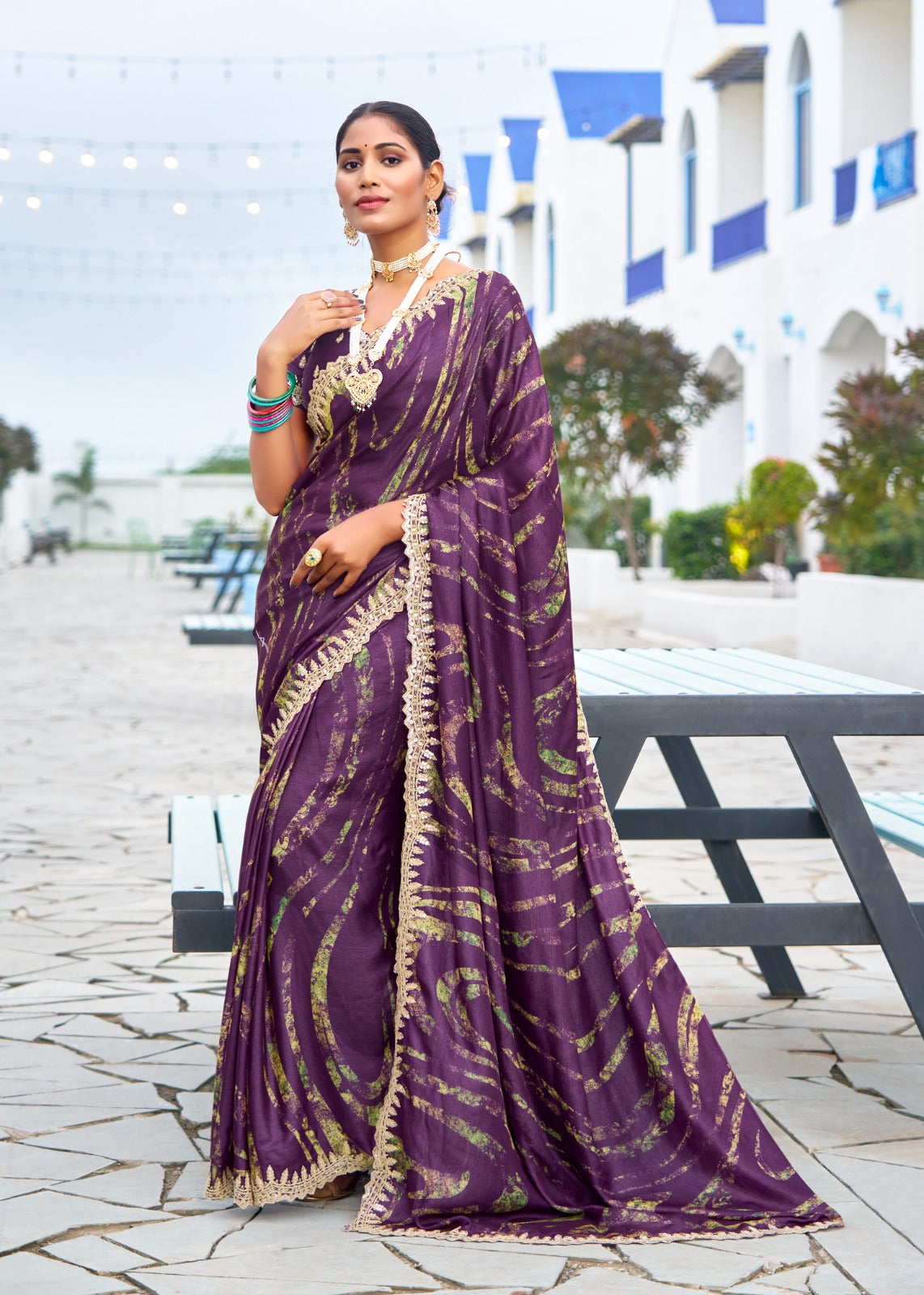 Premium Embroidered Velvet Chiffon Saree with Designer Blouse