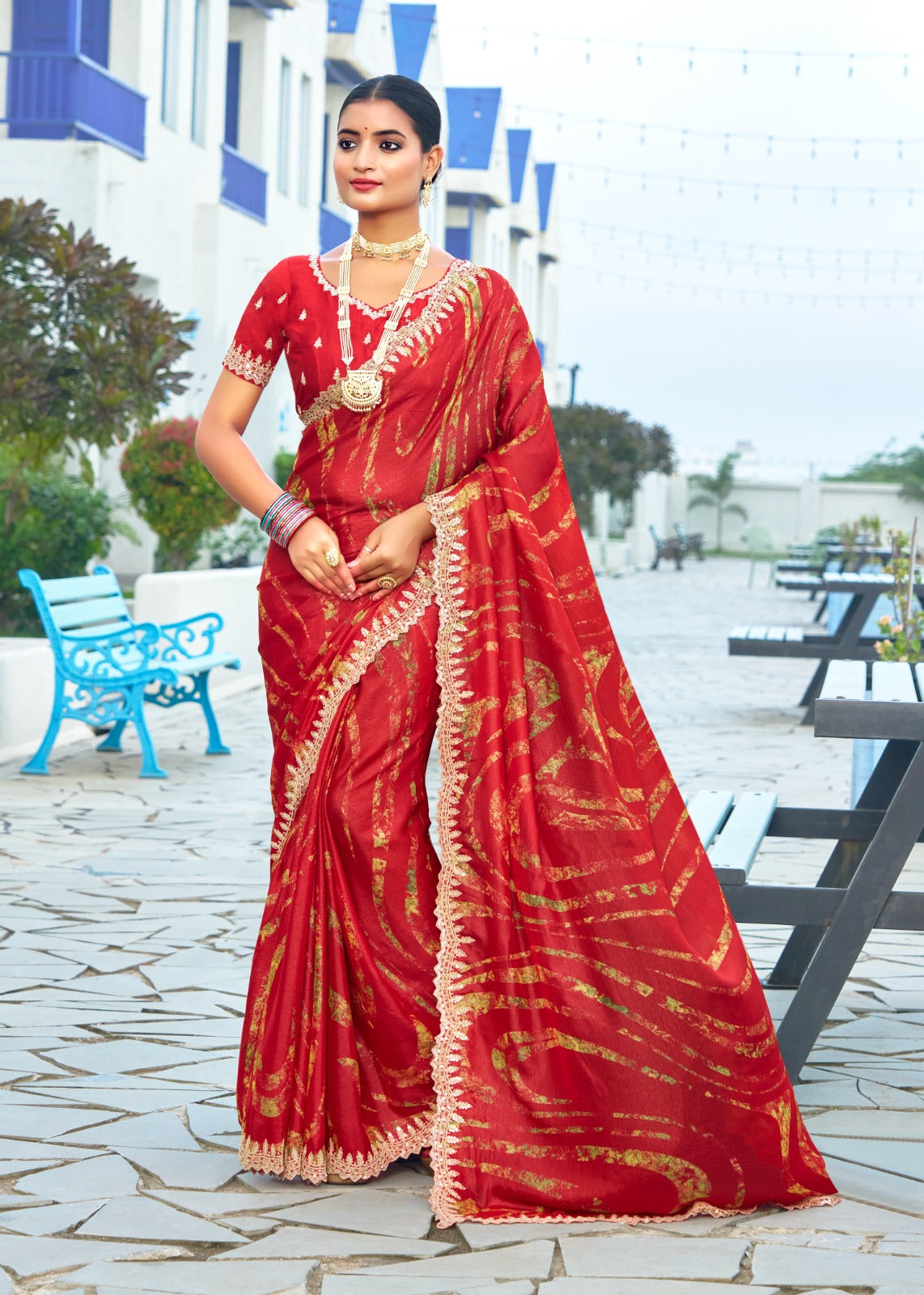 Premium Embroidered Velvet Chiffon Saree with Designer Blouse