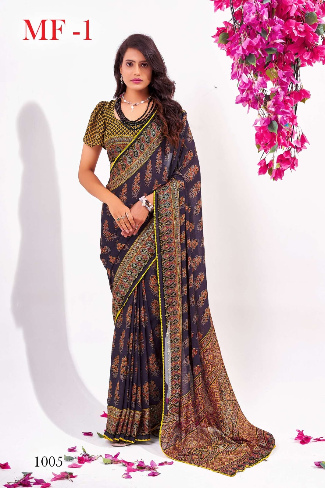 Elegant Moss Fabric Sequin Foil Saree with Cutwork Border