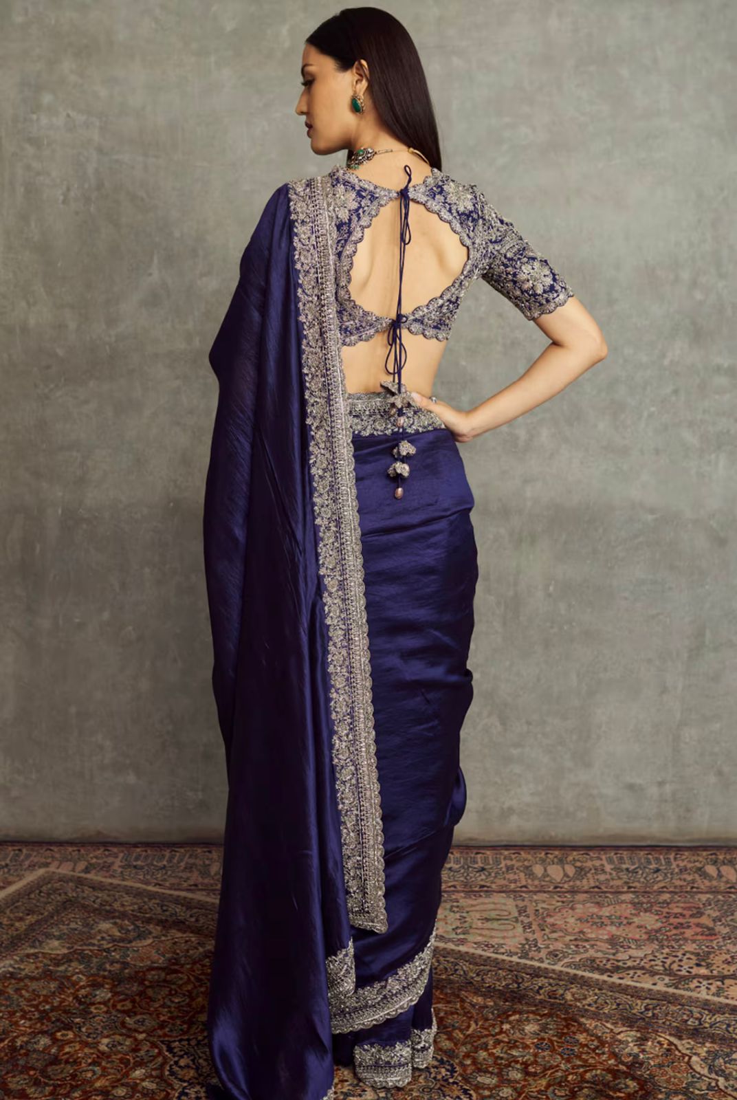 Premium Soft Space Silk Saree with Embroidered Blouse & Matching Purse