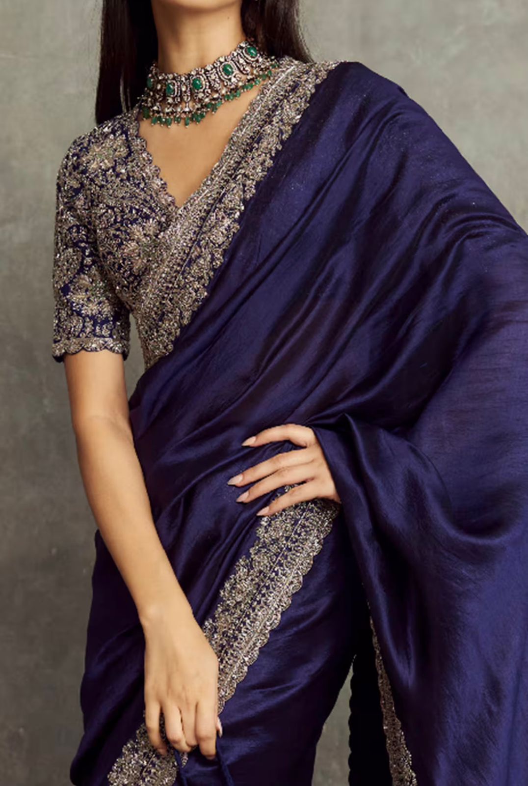 Premium Soft Space Silk Saree with Embroidered Blouse & Matching Purse