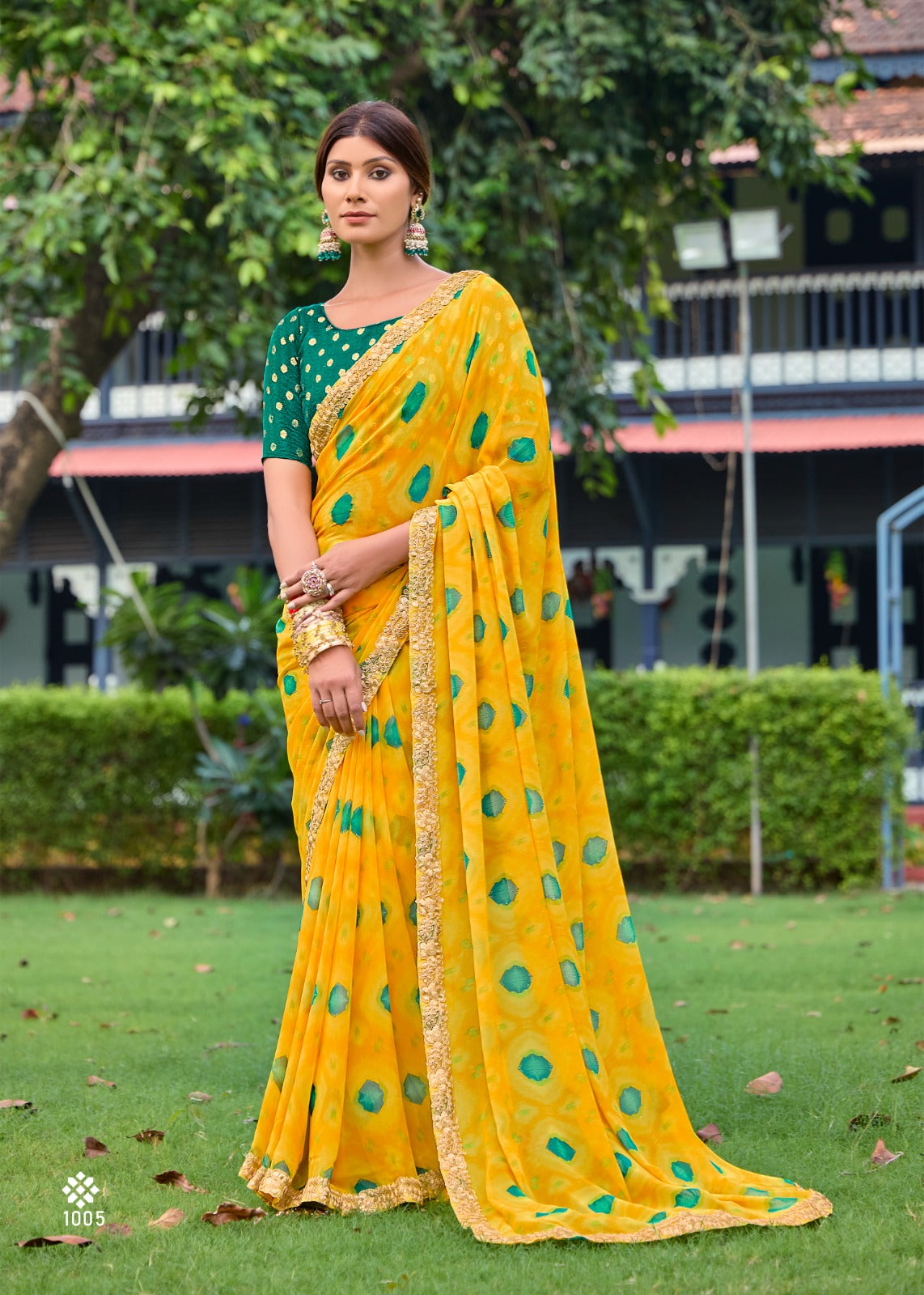 Premium Bandhan Weaving Blouse with Cutwork Embroidery