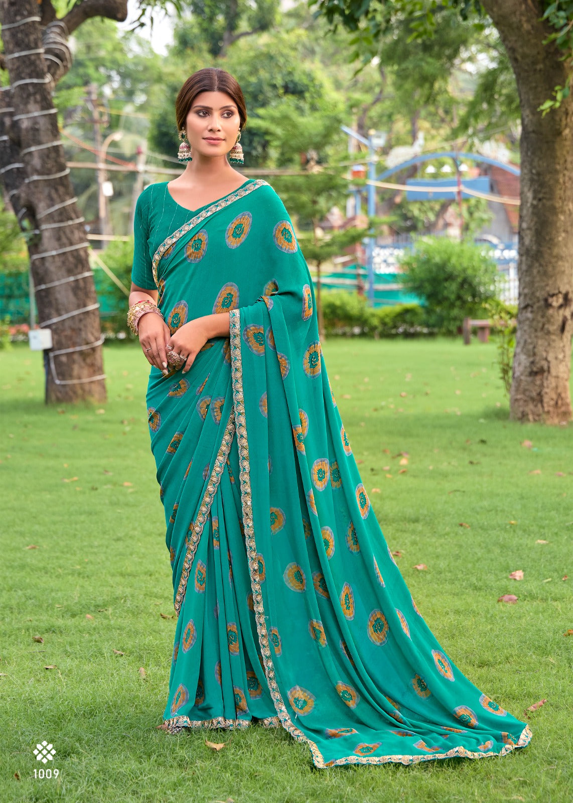 Premium Bandhan Weaving Blouse with Cutwork Embroidery