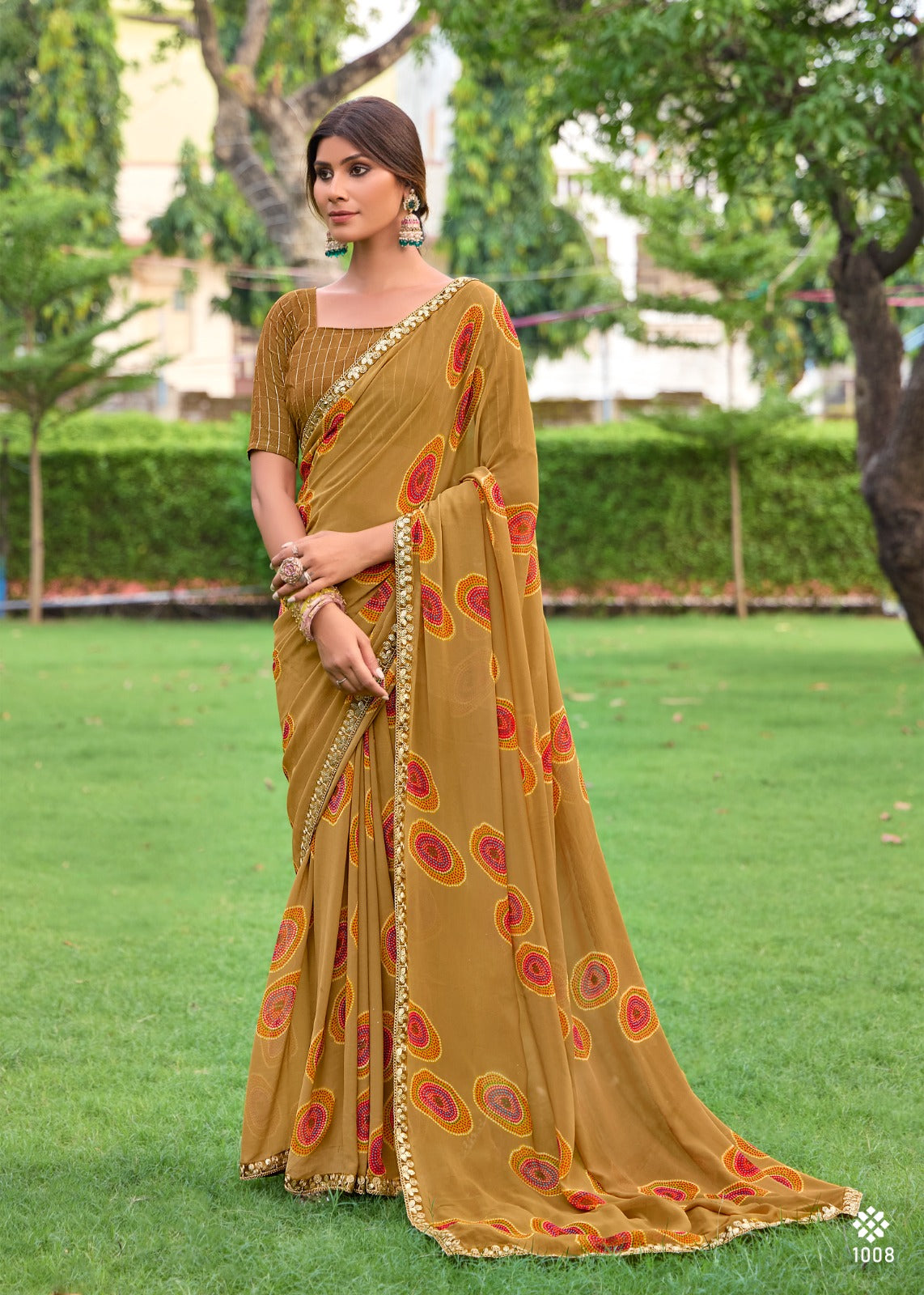 Premium Bandhan Weaving Blouse with Cutwork Embroidery