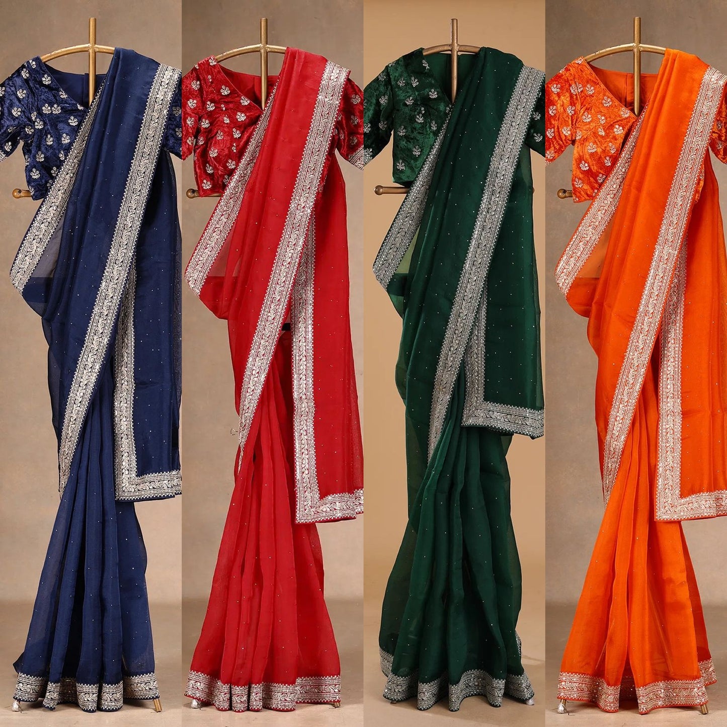 Premium Designer Saree on Heavy Organza Silk with LCD Diamond Work