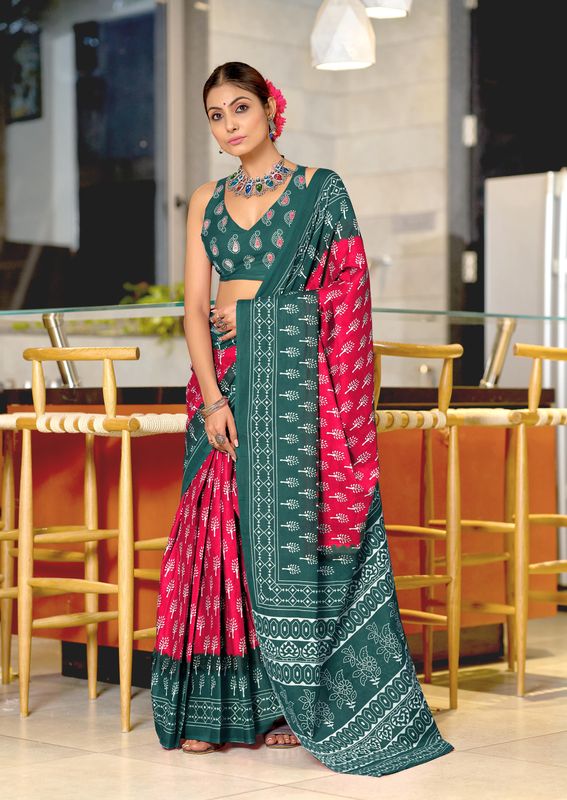 Pure Cotton premium Hand Block Printed Cotton Saree