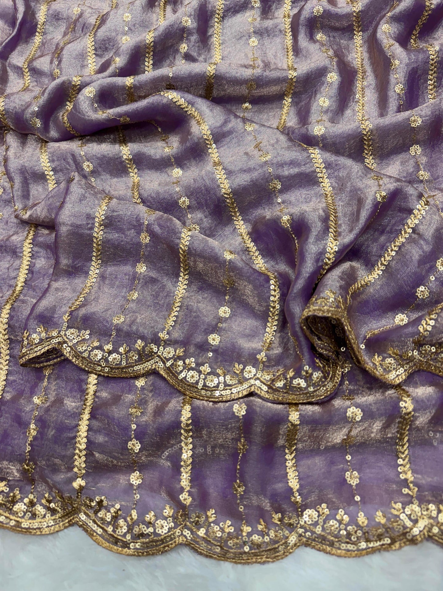 Elegant Space Silk Sequin Saree