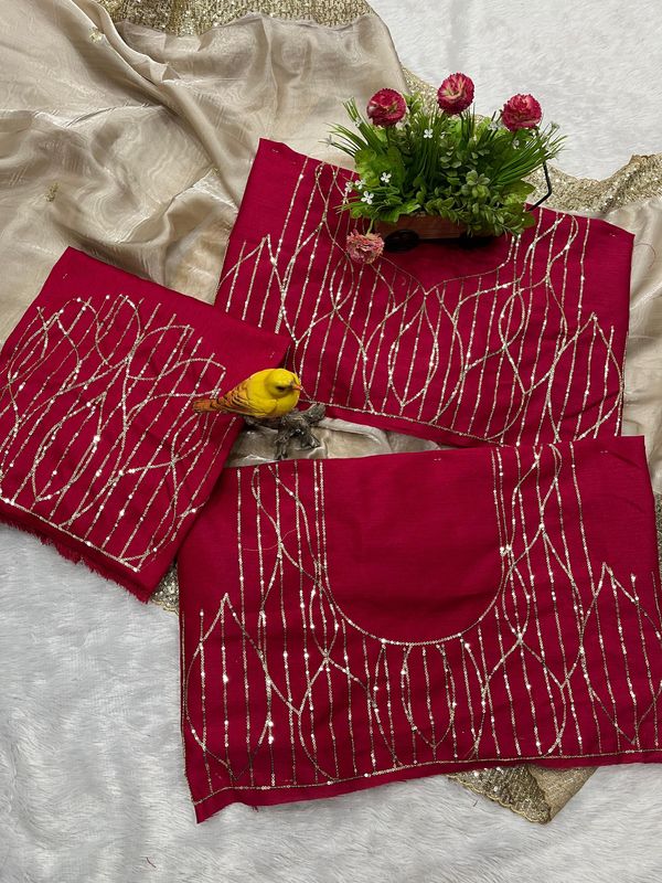 Premium Designer Saree Soft Jimmy Choo Fabric with Sequins Cutwork Border