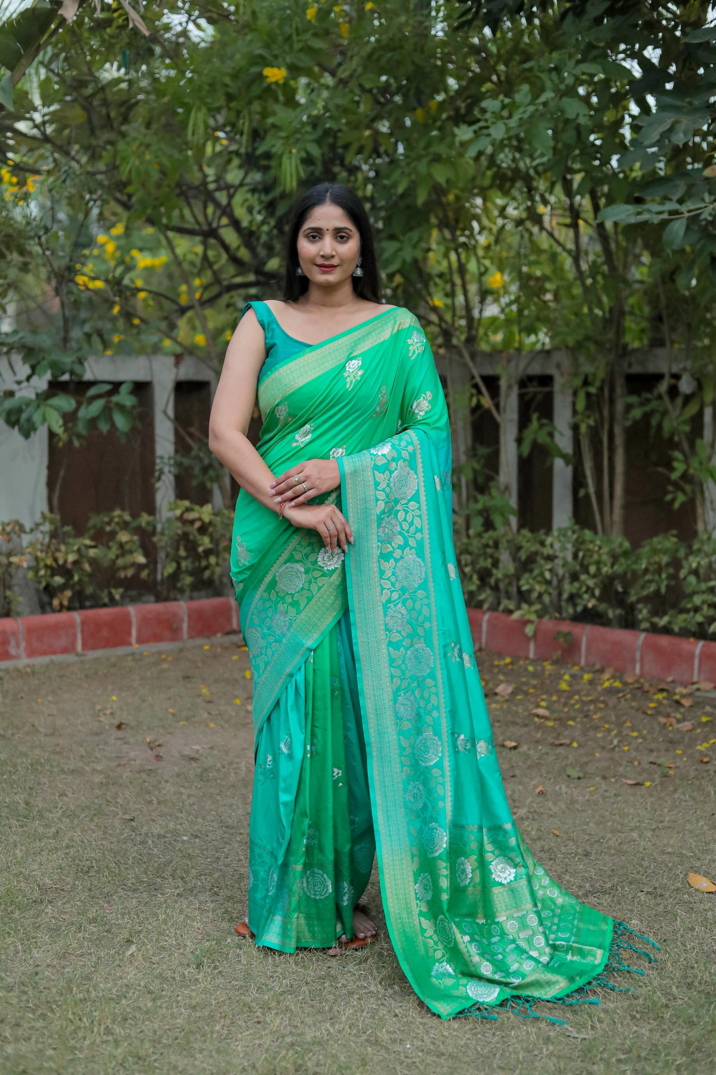 Premium Pure Dola Silk Saree with Real Zari & Badla Weaving